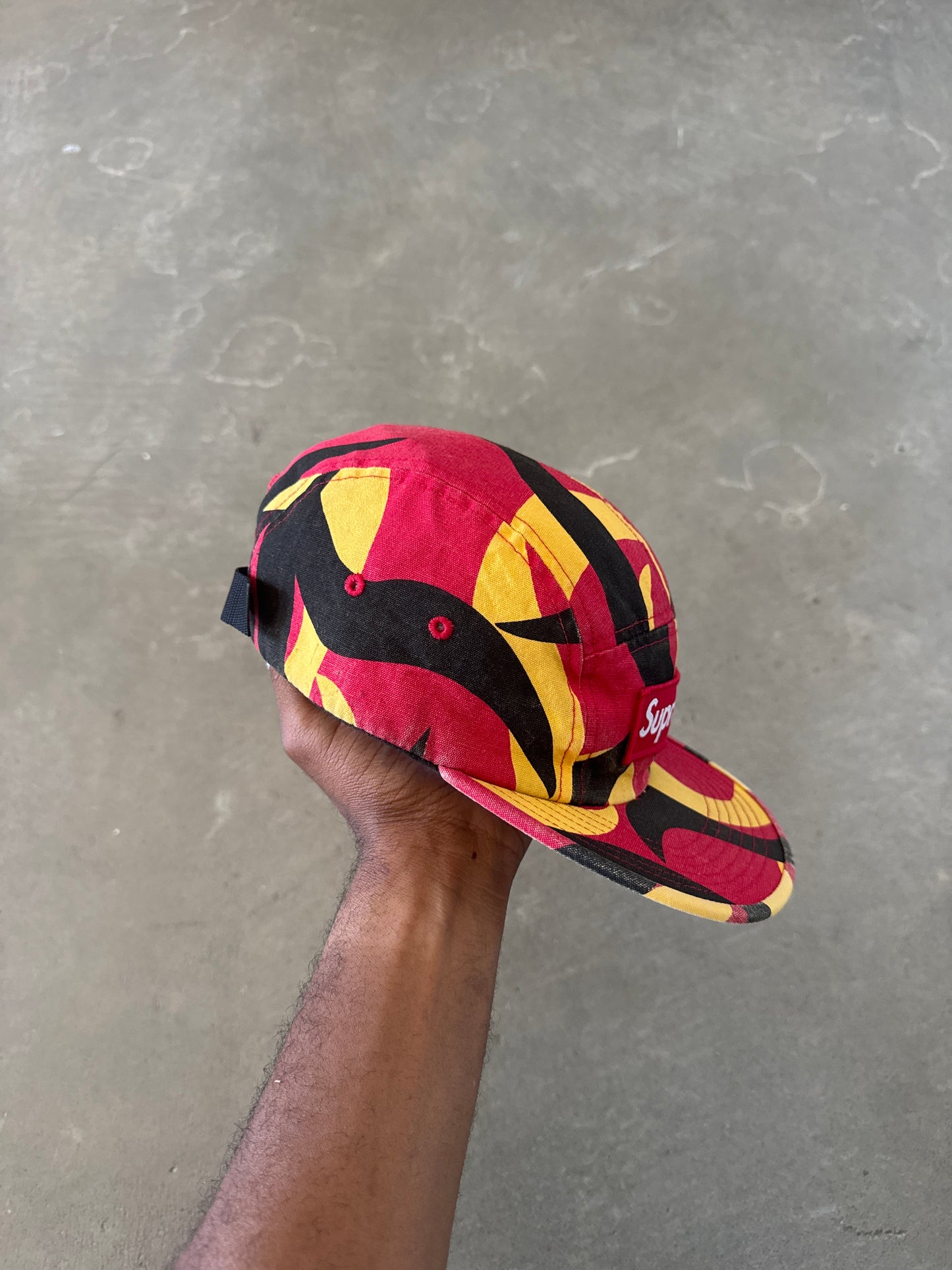 Supreme Military Red Tribal Camo Camp Cap (FW19)