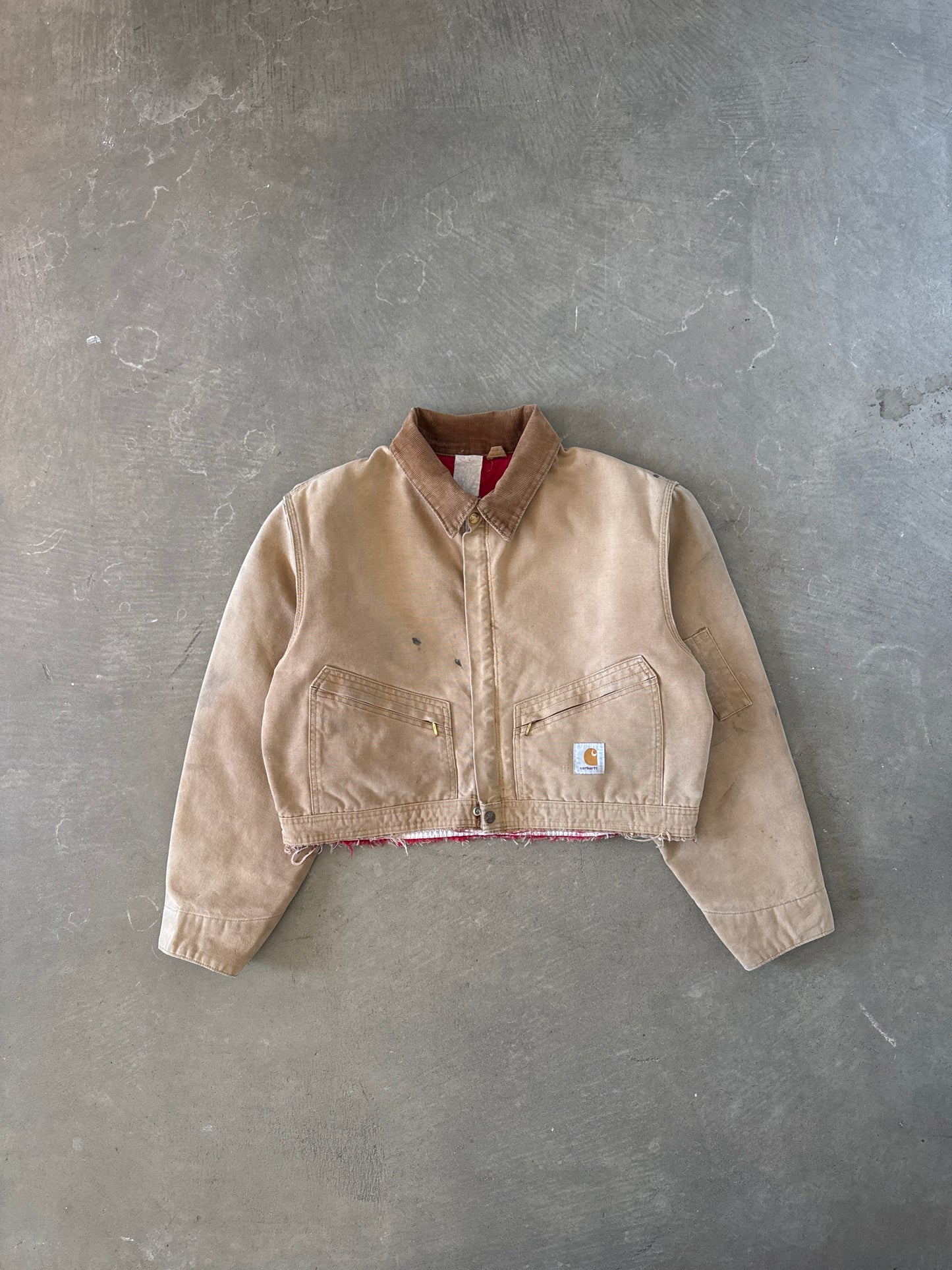 Carhartt Women’s Cropped Distressed Tan Jacket