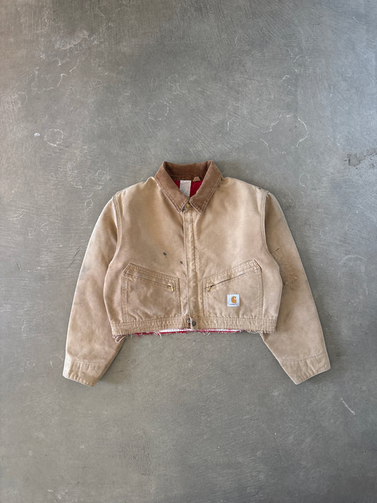 Carhartt Women’s Cropped Distressed Tan Jacket