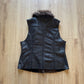 Vintage Y2K Dots Women’s Leather Feather Zip Up Vest Jacket