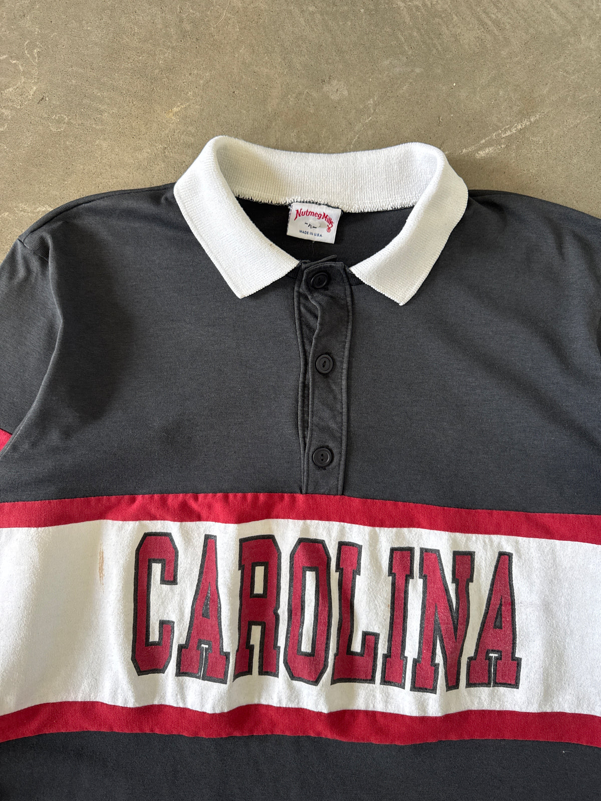 Vintage 80s Nutmeg University Of South Carolina Gamecocks Rugby Shirt
