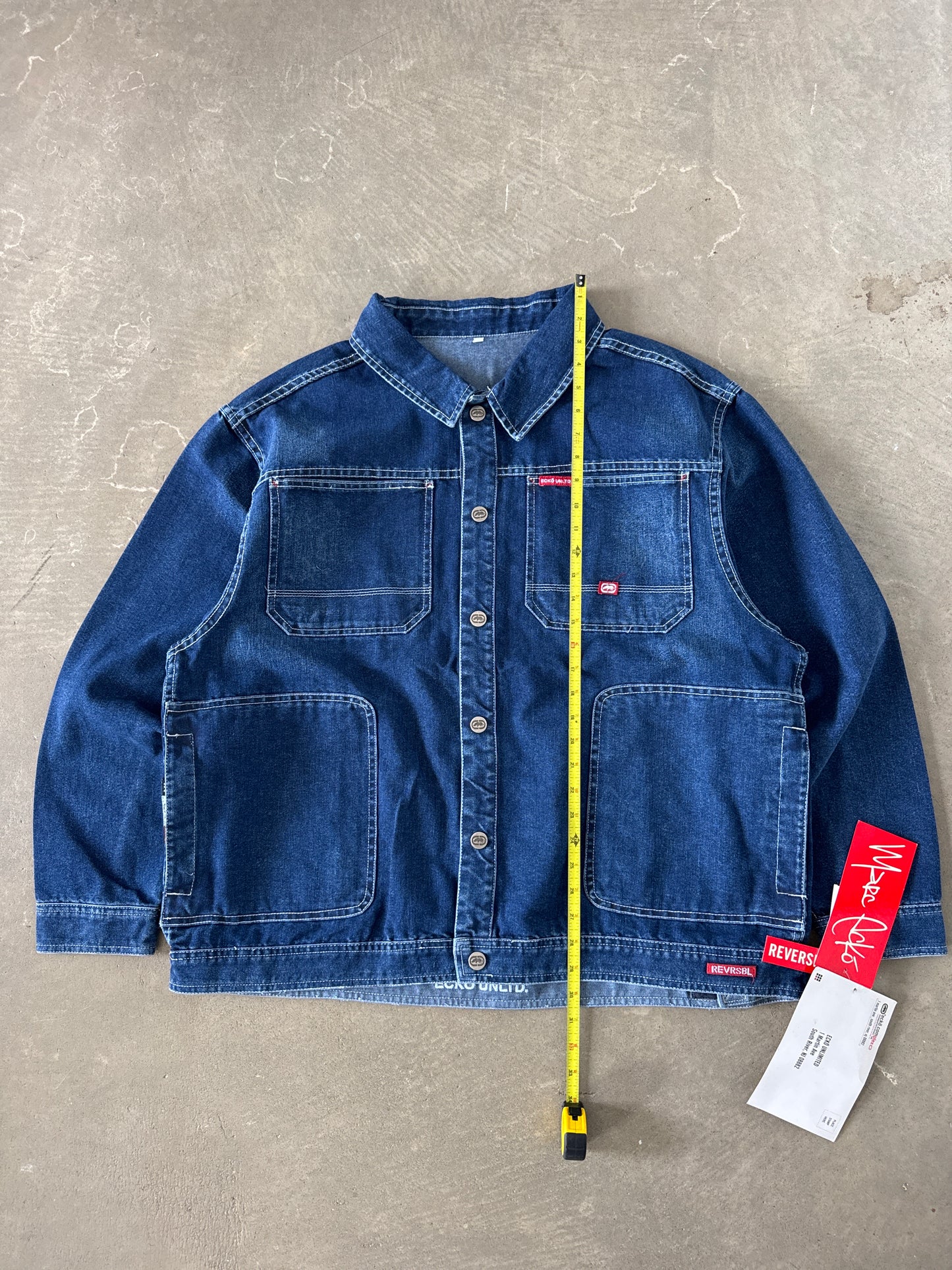 Vintage Y2K Ecko Unltd Reversible Trucker Denim Jean Jacket