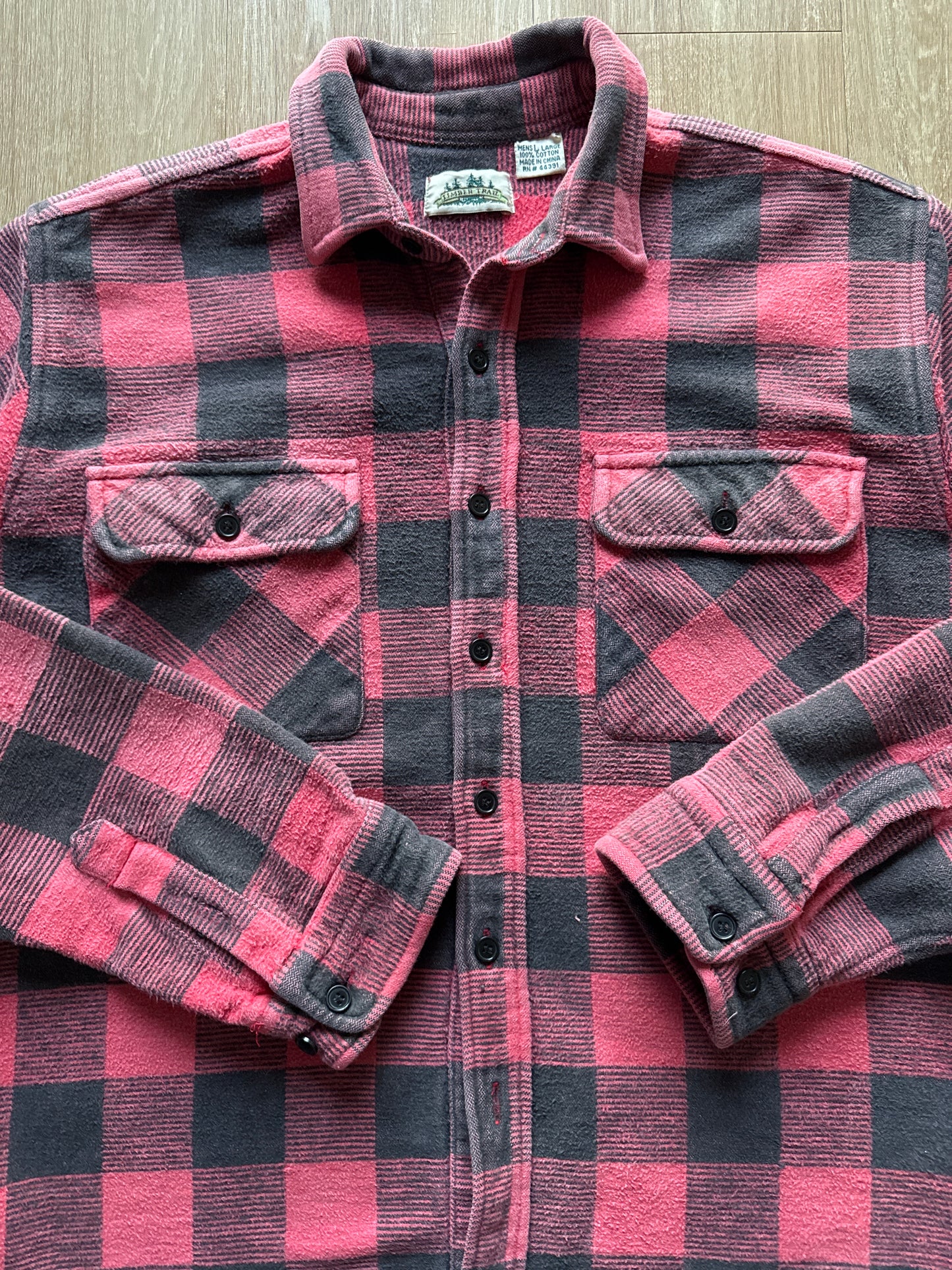 Vintage Timber Trailer Heavy Cotton Plaid Button Up Shirt