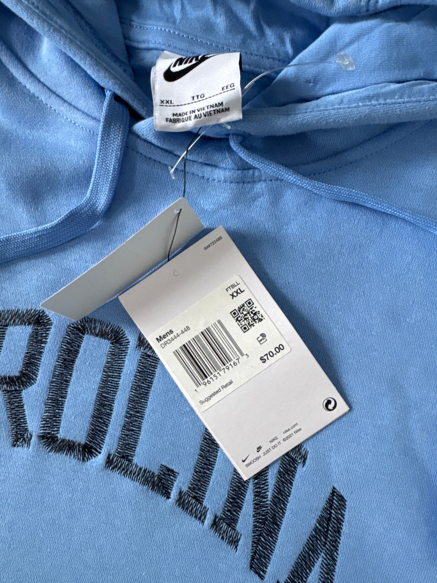 Nike University Of South Carolina Tarheels Center Swoosh Logo Hoodie