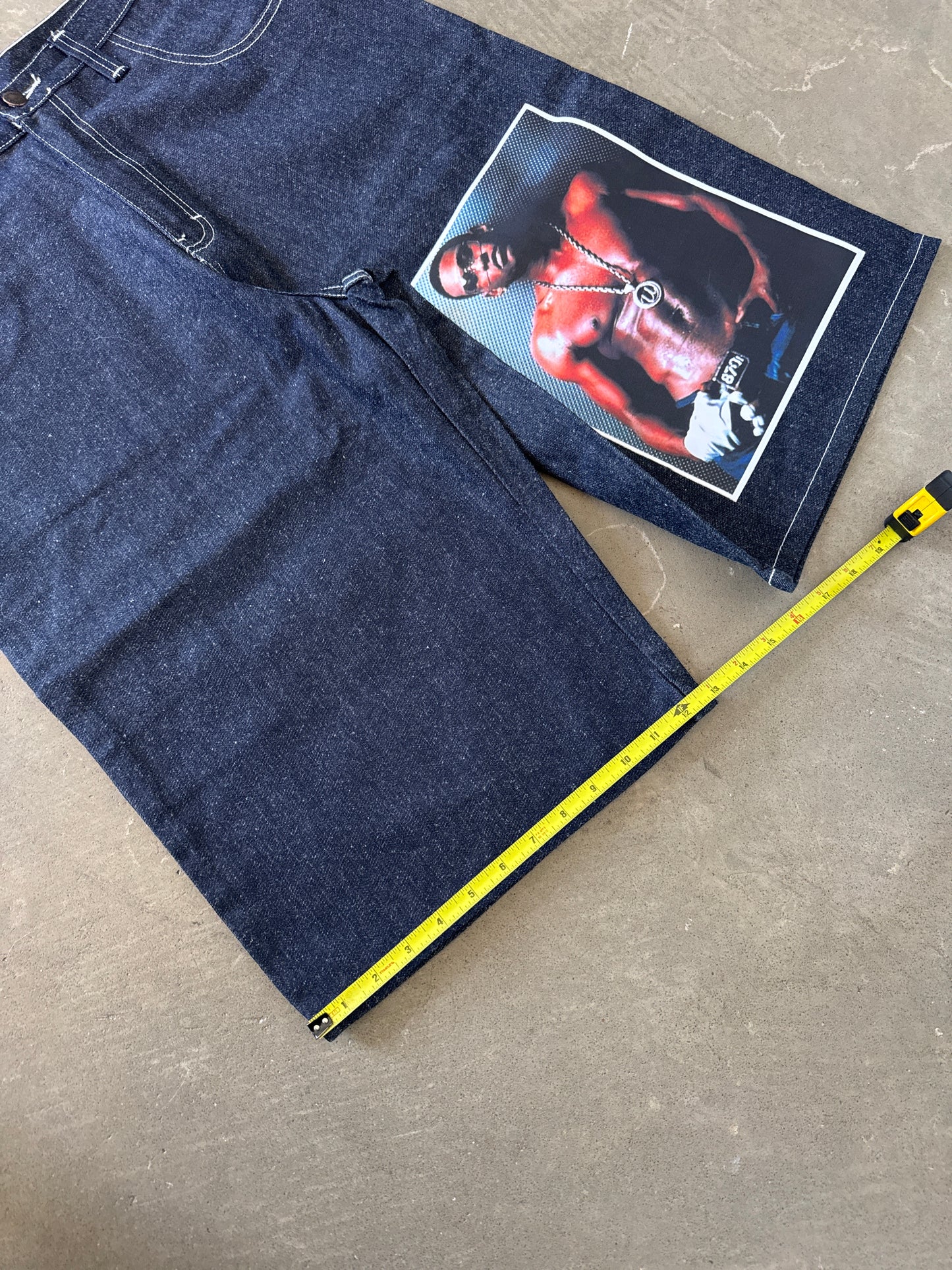 Vintage Y2K Badu Jeans Baggy Usher Rap Shorts