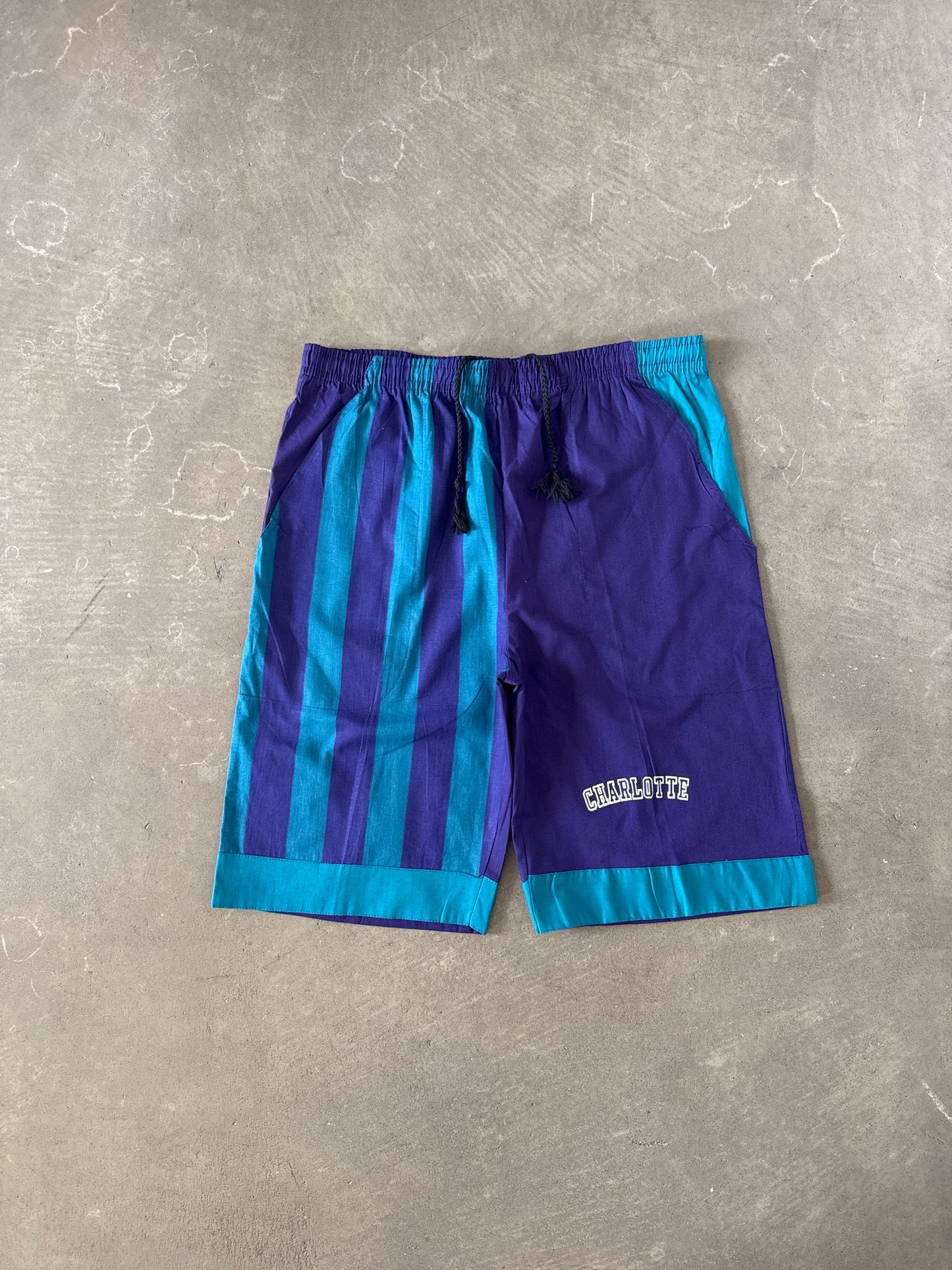 Vintage 90s Charlotte Hornets Hooded Tee Shorts Set