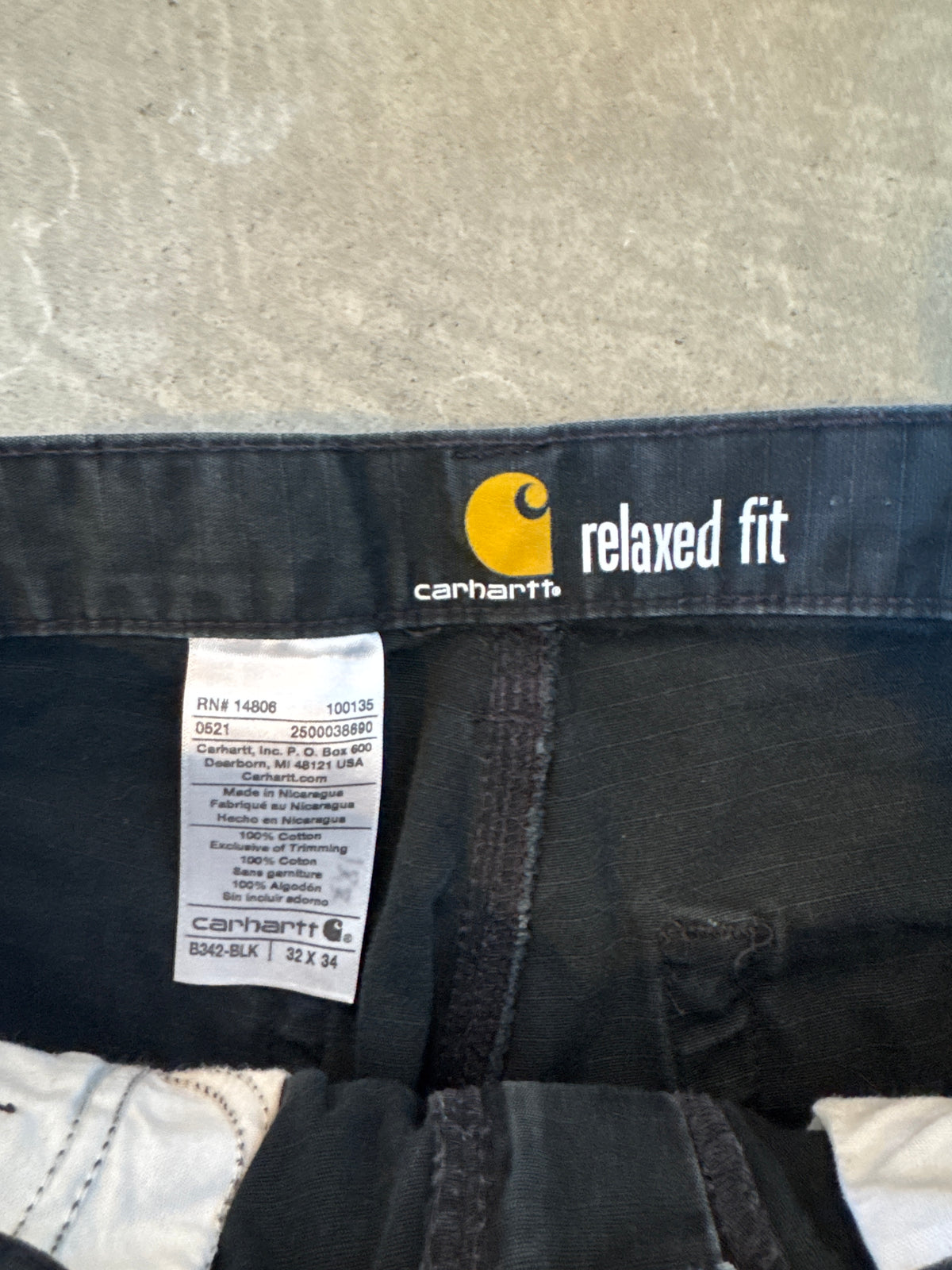 Carhartt Relaxed Fit Black Cargo Pants