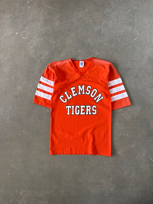 Vintage 90s Logo 7 University Of Clemson Tigers Raglan Tee