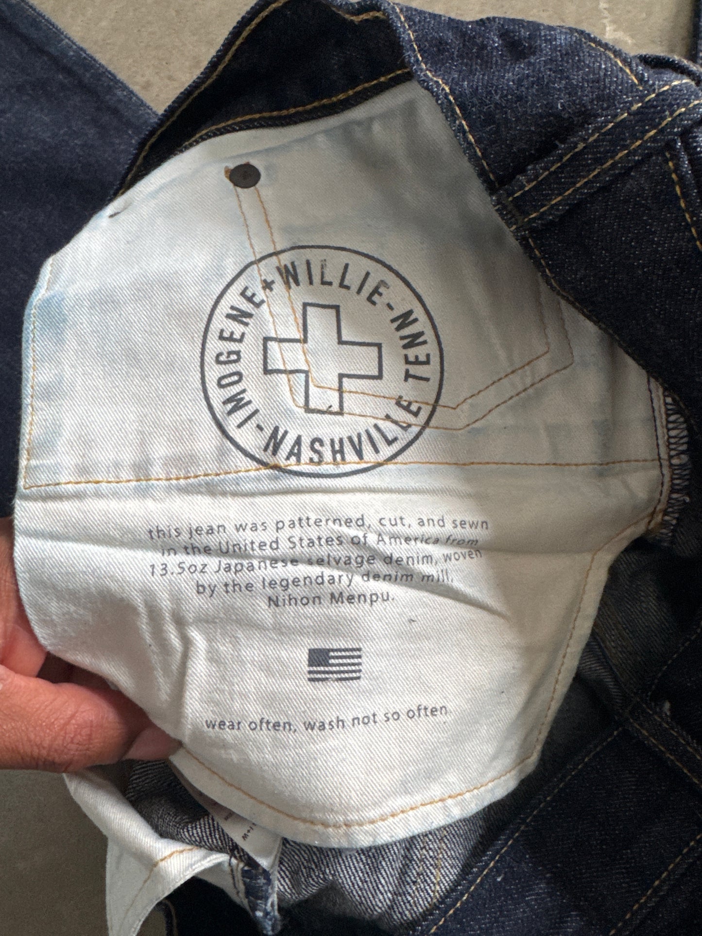 Imogene And Willie Dark Washed Straight Fit Selvage Denim Jeans