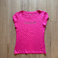 Y2K Women’s Bebe Bedazzled Logo Pink Tee