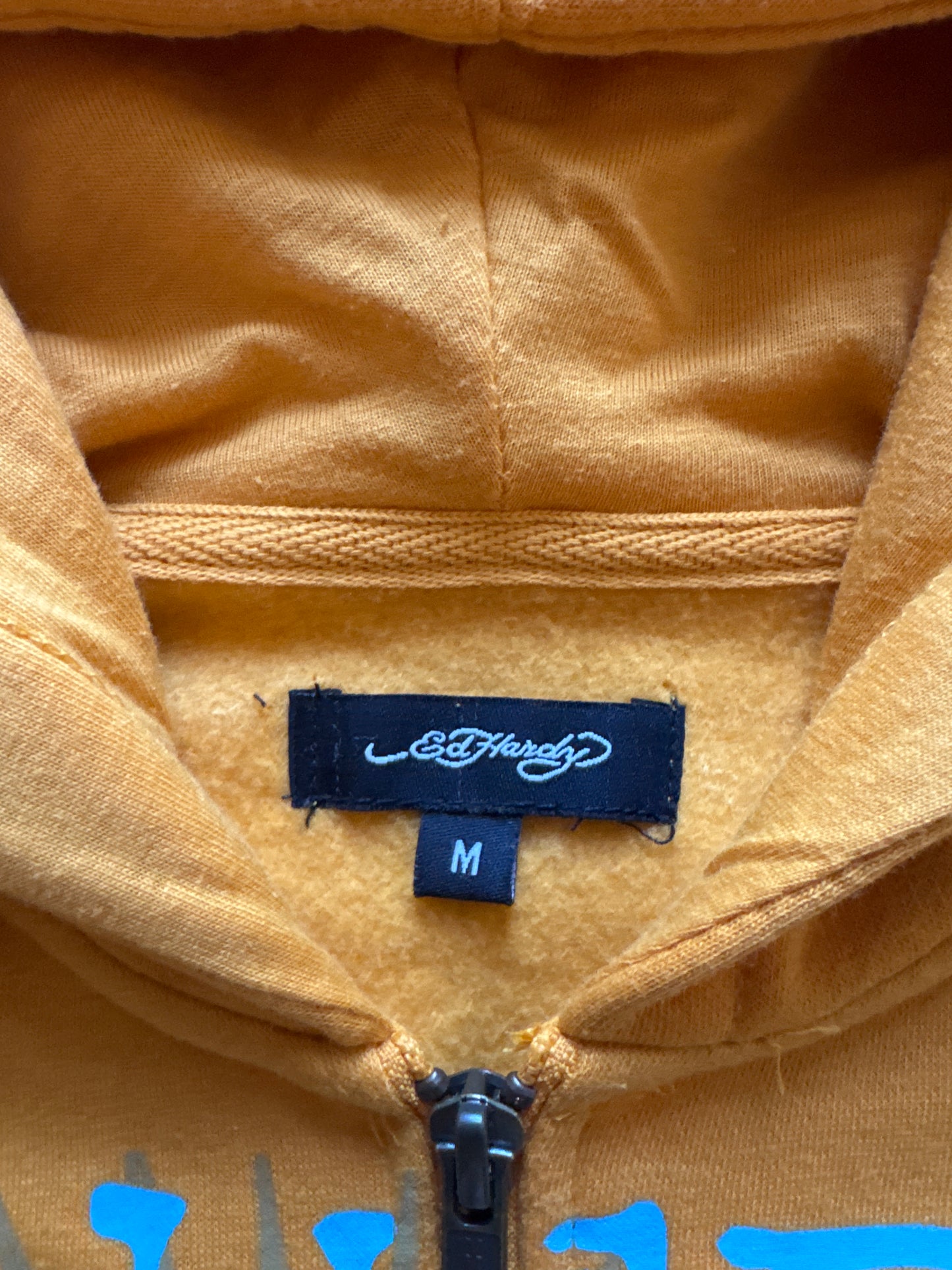 Ed Hardy Women’s Marigold Butterflies Cropped Full Zip Hoodie