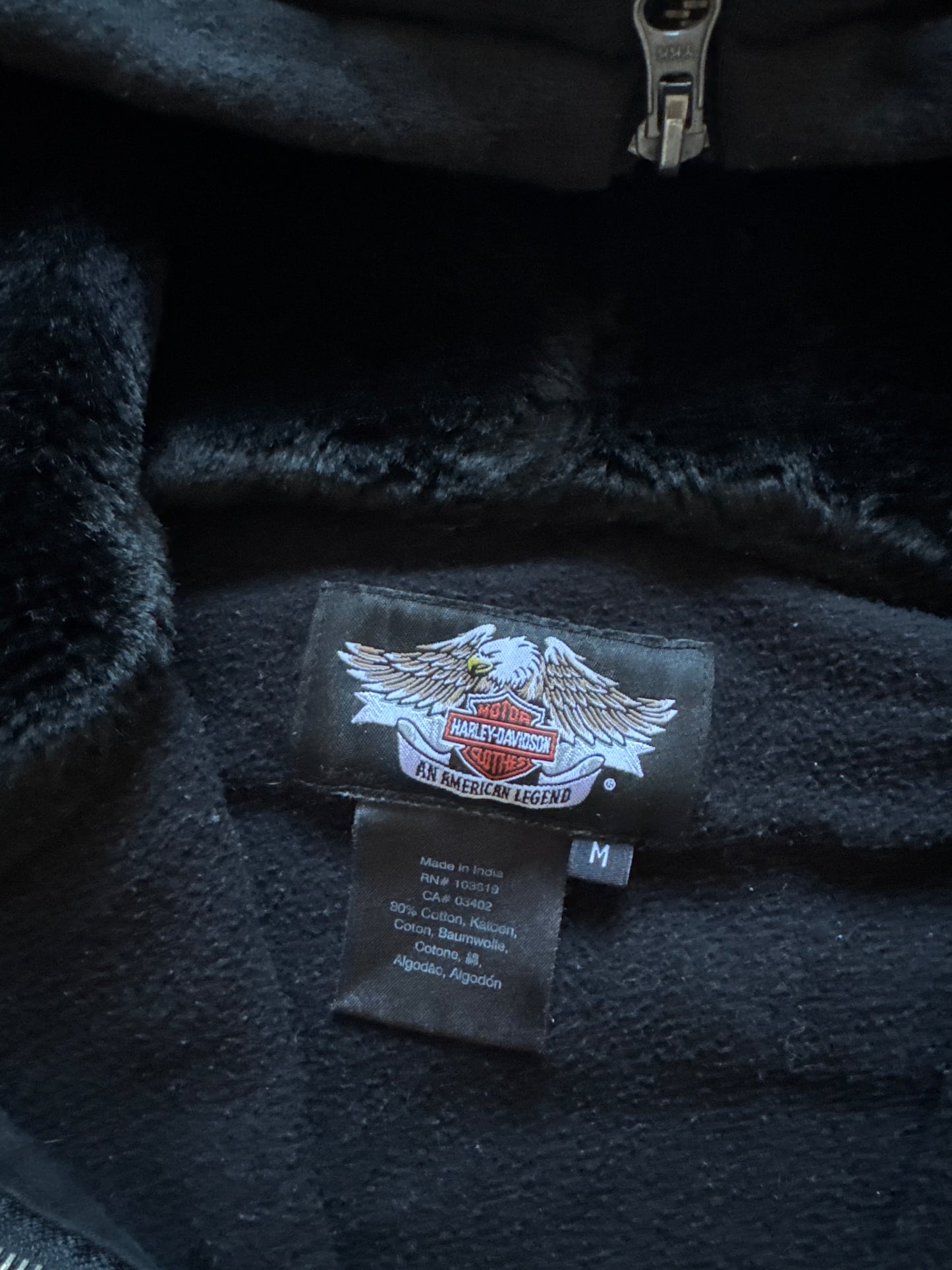 Vintage Y2K Women’s Harley Davidson Hooded Zip Up Jacket