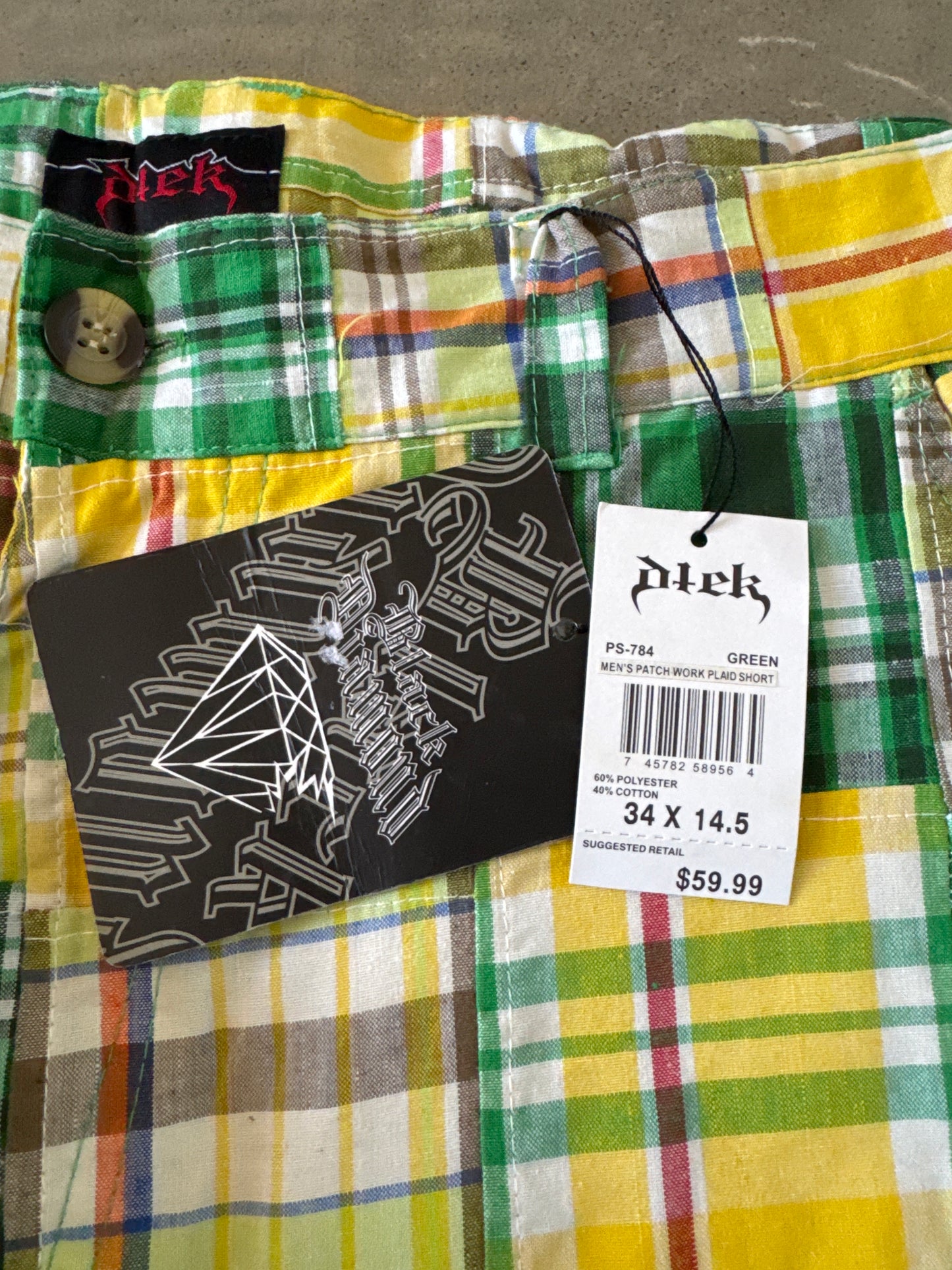 Vintage Y2K Dtek Patchwork Plaid Shorts