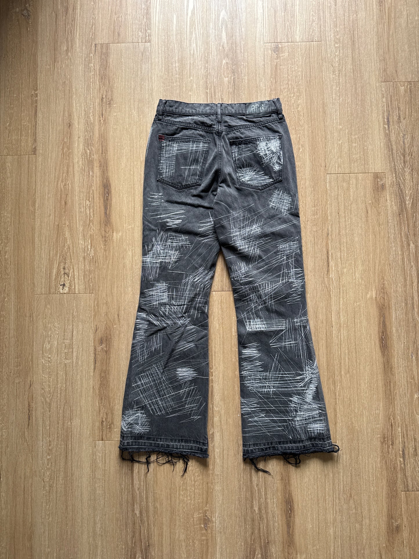 Urban Outfitters BDG 90s Bootcut Flare Denim Contrast Stitch Black Jeans