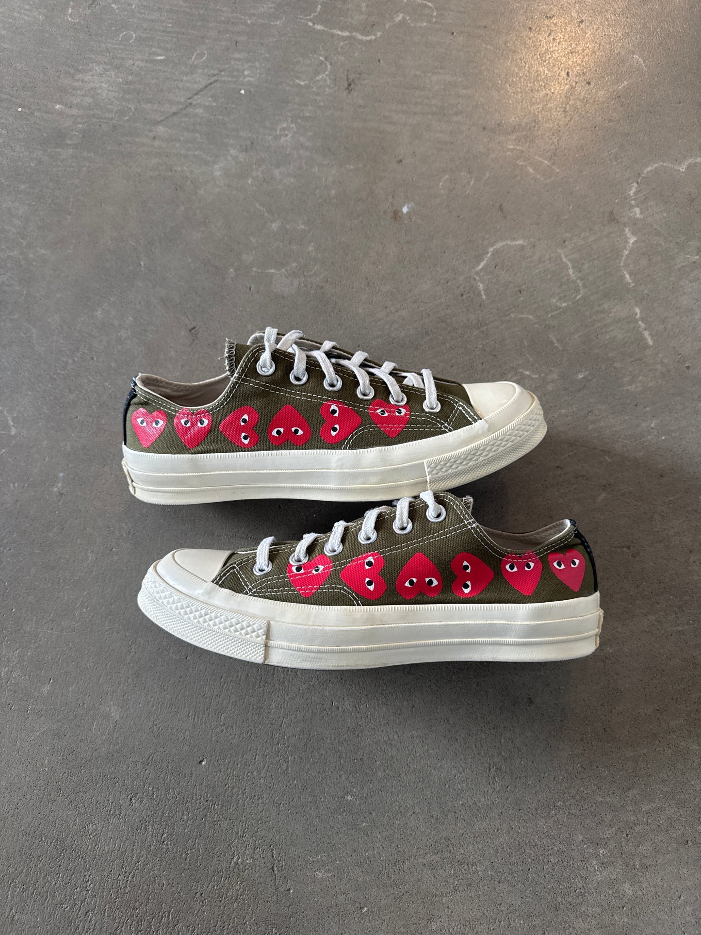 Converse Comme Des Garçon CDG Chuck Taylor All Star 70 Ox Multi Heart Green