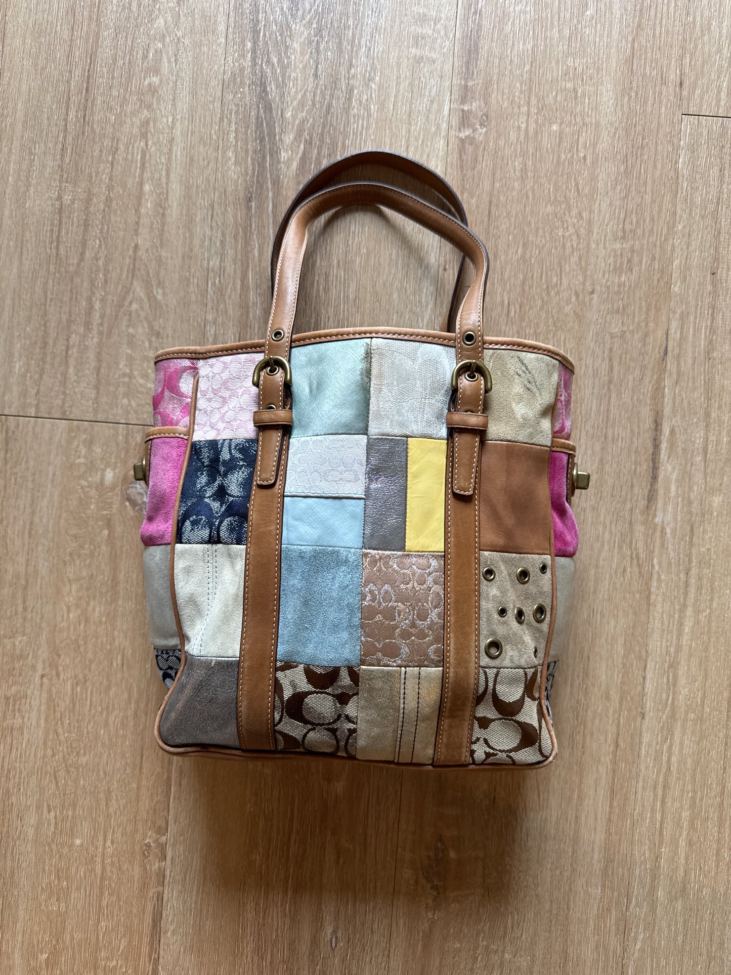 Coach Signature Sufflette Leather Handbag Tote Purse