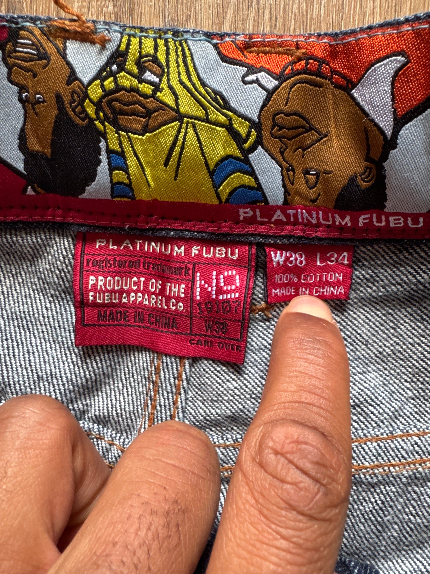 Vintage Y2K Platinum Fubu Fat Albert Baggy Denim Jeans