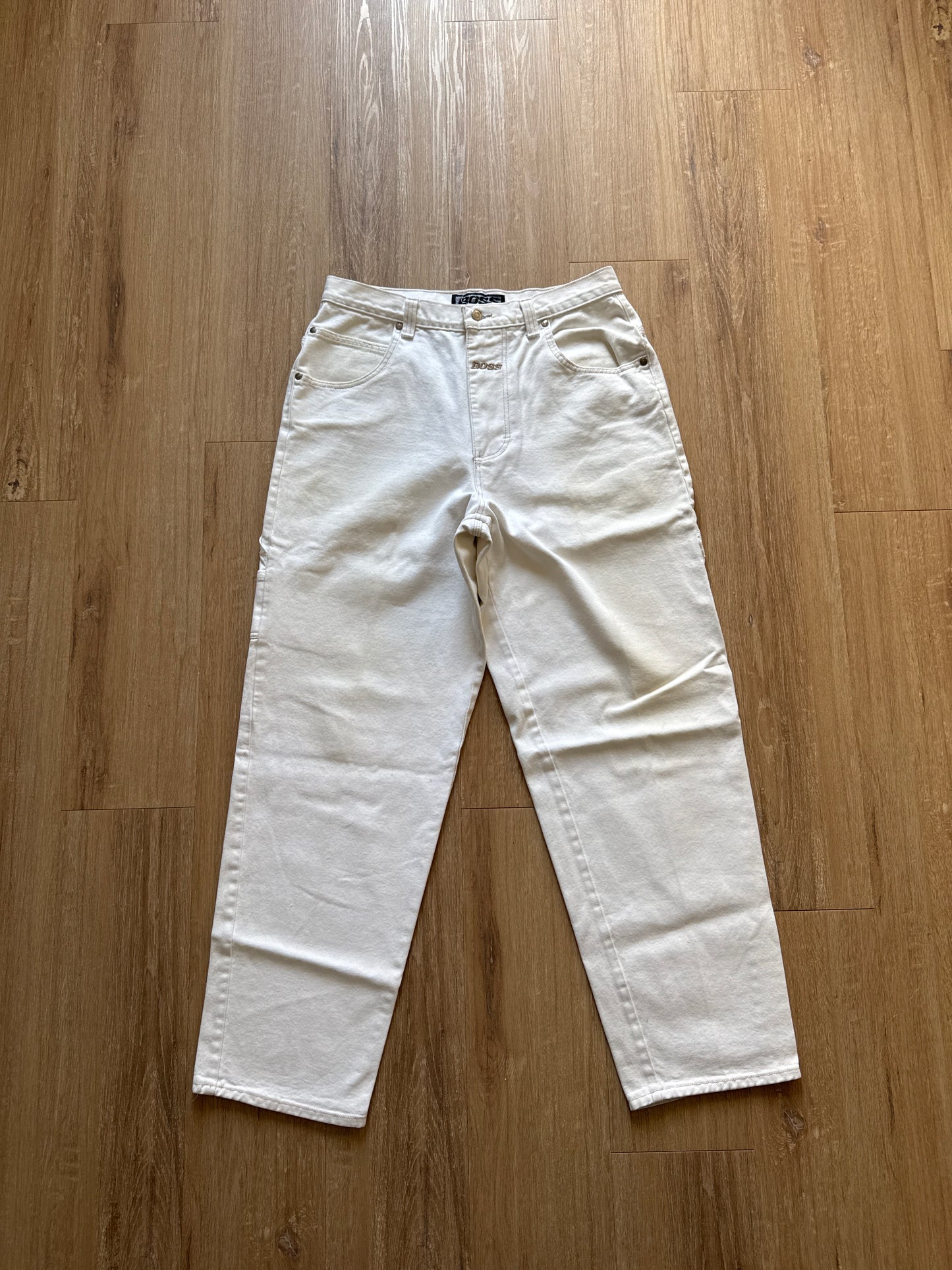 Vintage Boss Denim Cream Baggy Jeans