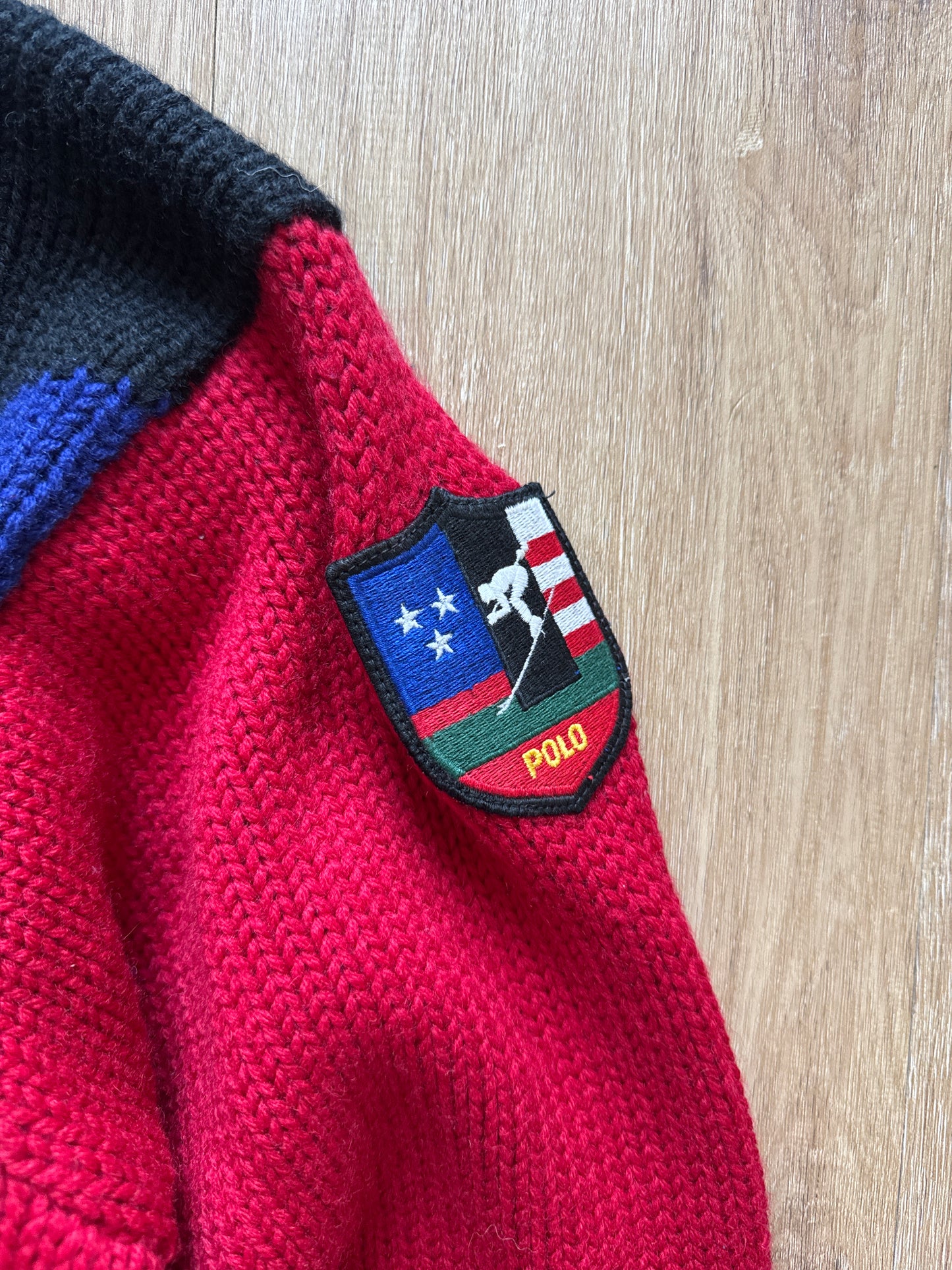 Vintage 90s Polo Ralph Lauren Suicide Ski 1992 Stadium Sweater