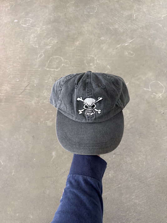 Vintage 90s Skull & Crossbones Strapback Skateboard Hat