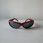 Vintage 90s Catfish Oval Red Sunglasses
