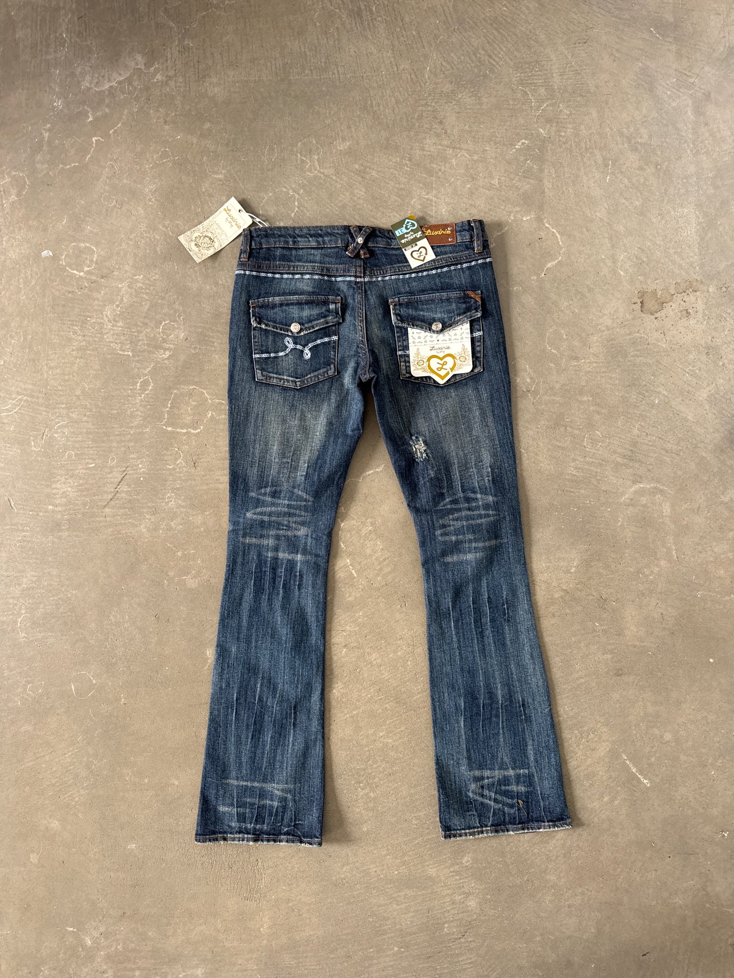 Vintage Y2K Women’s LRG Luxirie Ghost Rider Boot Cut Denim Jeans