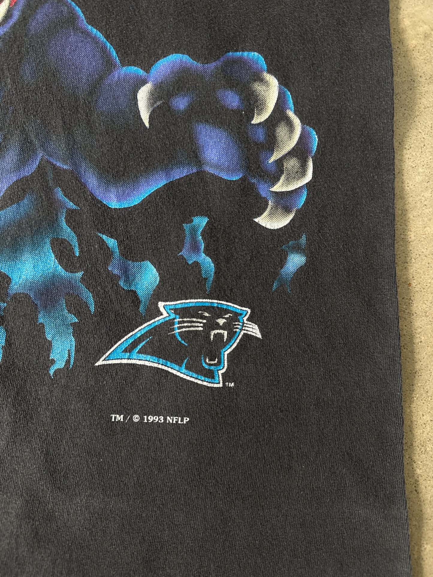 Vintage 1993 Nutmeg Carolina Panthers Break Thru Tee