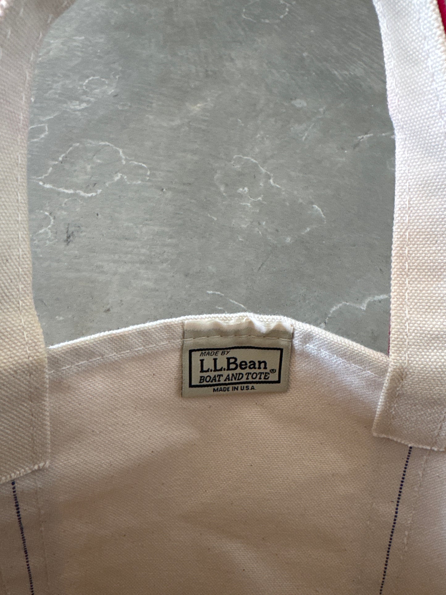 Vintage L.L. Bean Red Canvas Boat & Tote Bag
