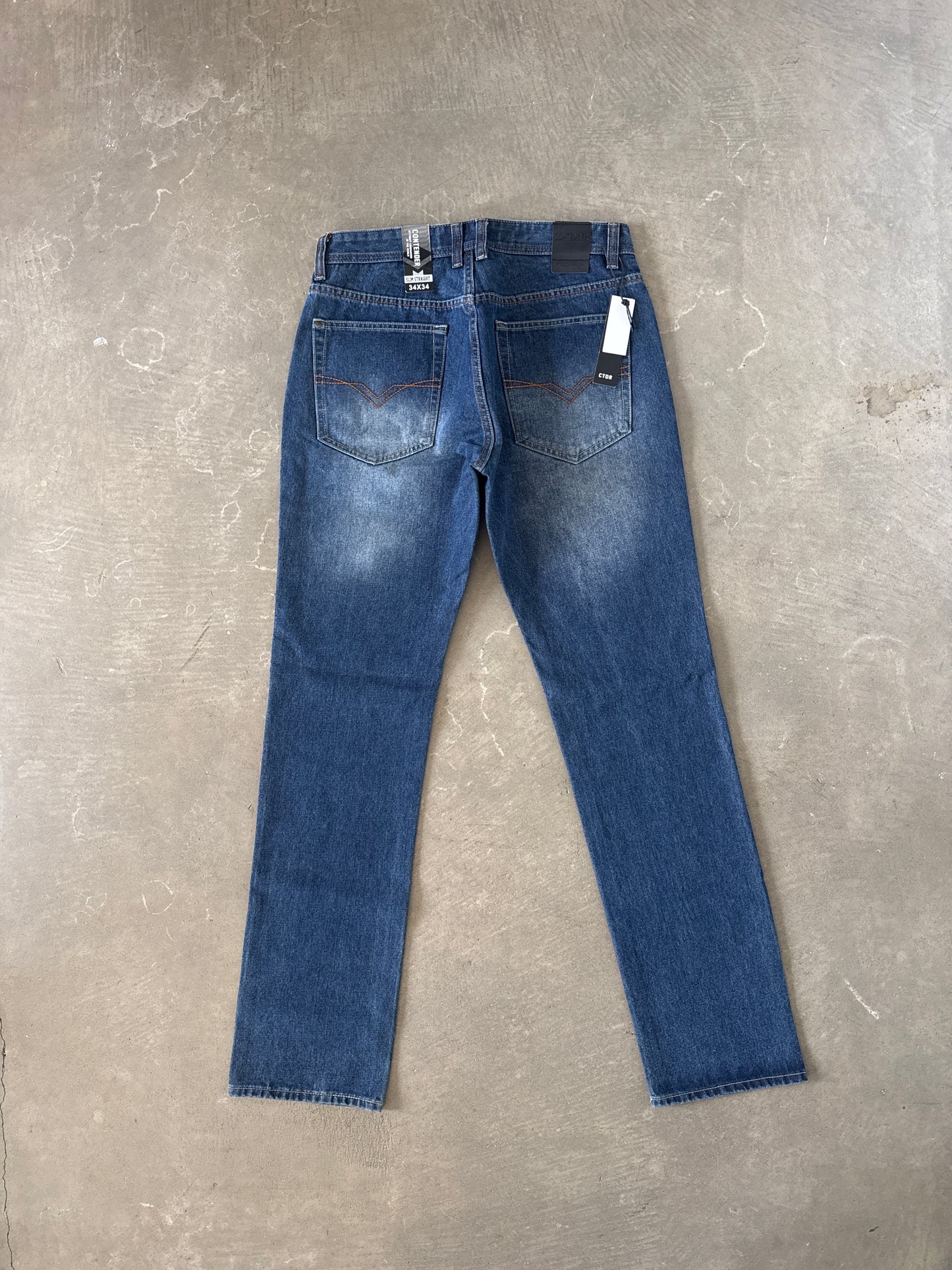 Y2K Contender Slim Straight Dark Washed Denim Jeans