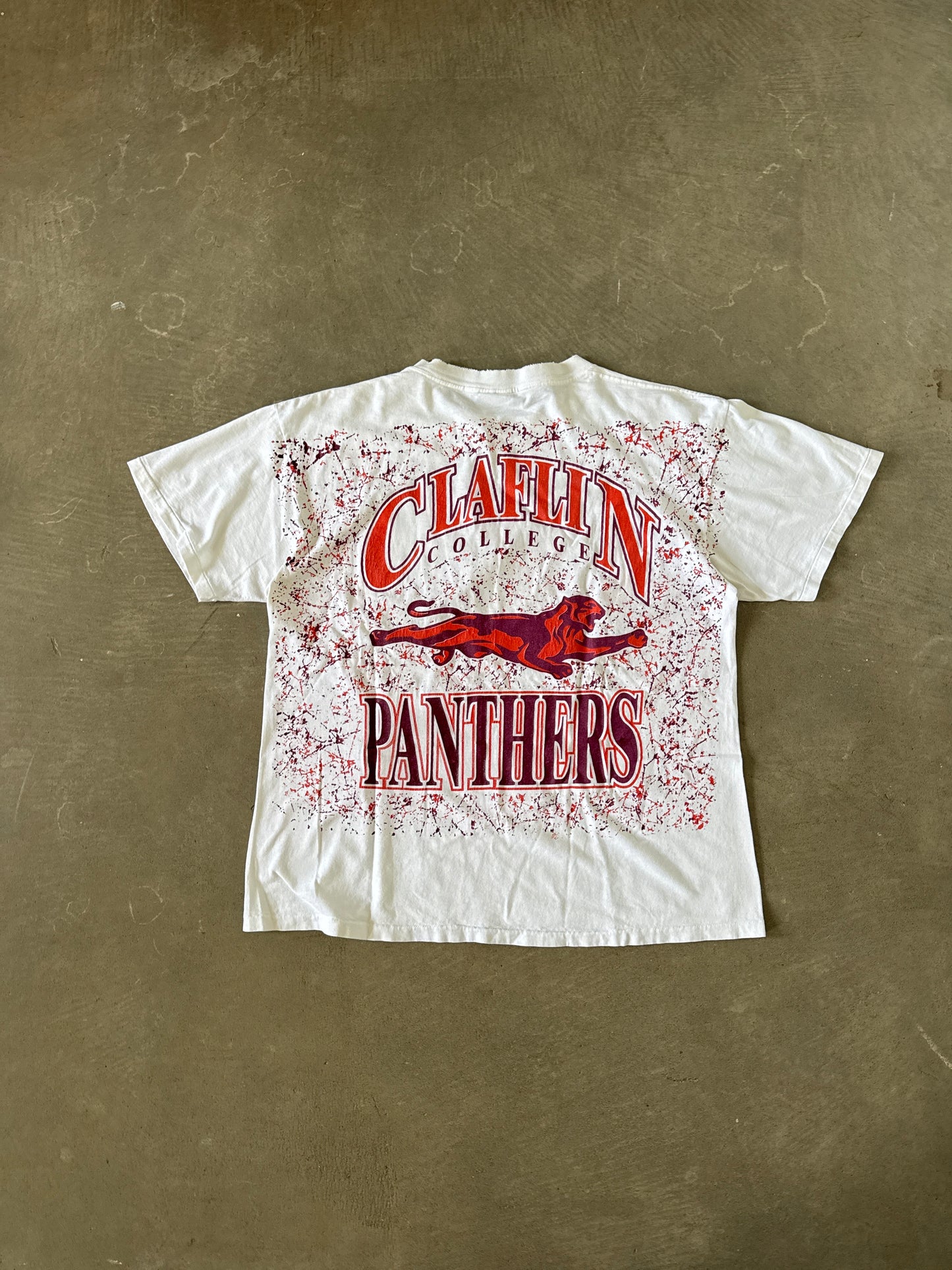 Vintage 90s Claflin College Panthers All Over Print Tee