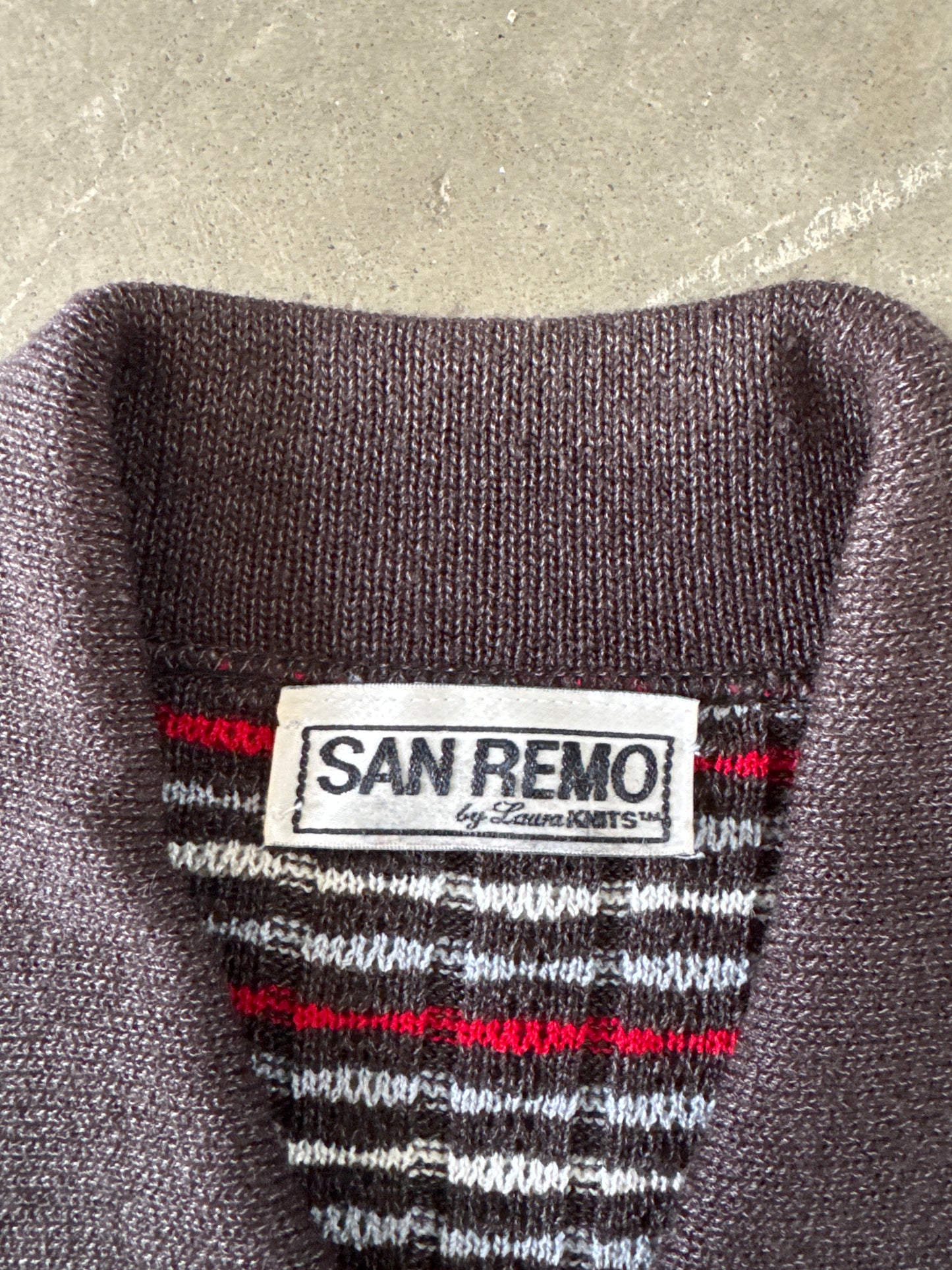 Vintage 80s Women’s San Remo Acrylic Knit Zip Up Jacket