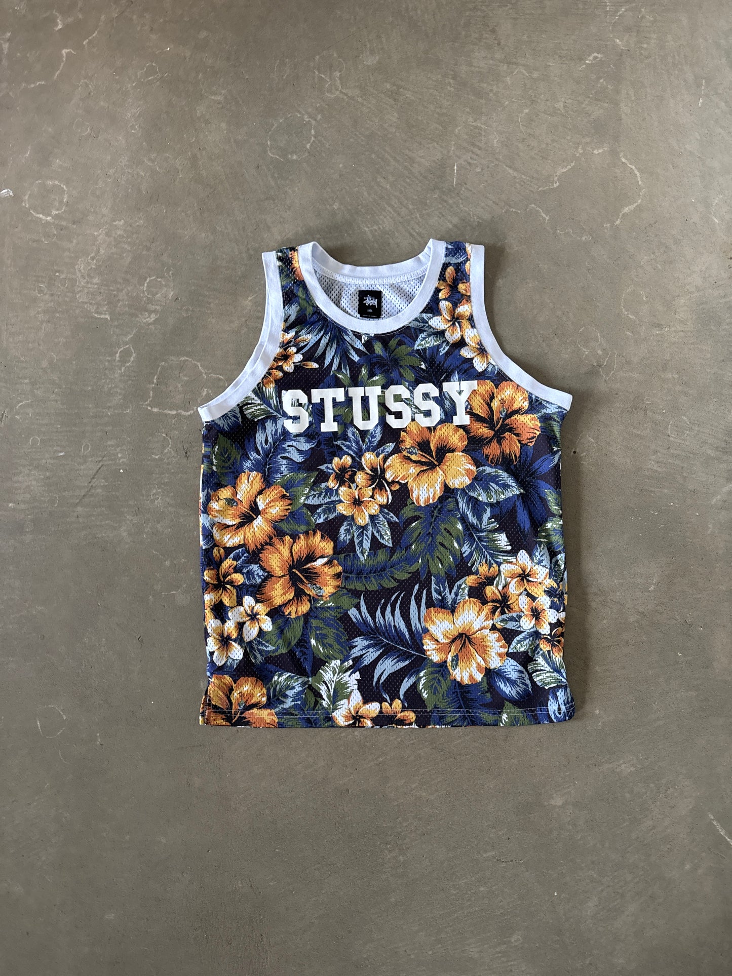 Stussy Hawaiian Floral Mesh Tank Top Jersey