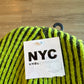 Vintage NYC Underground Coal Ribbed Knit Striped Beanie Hat