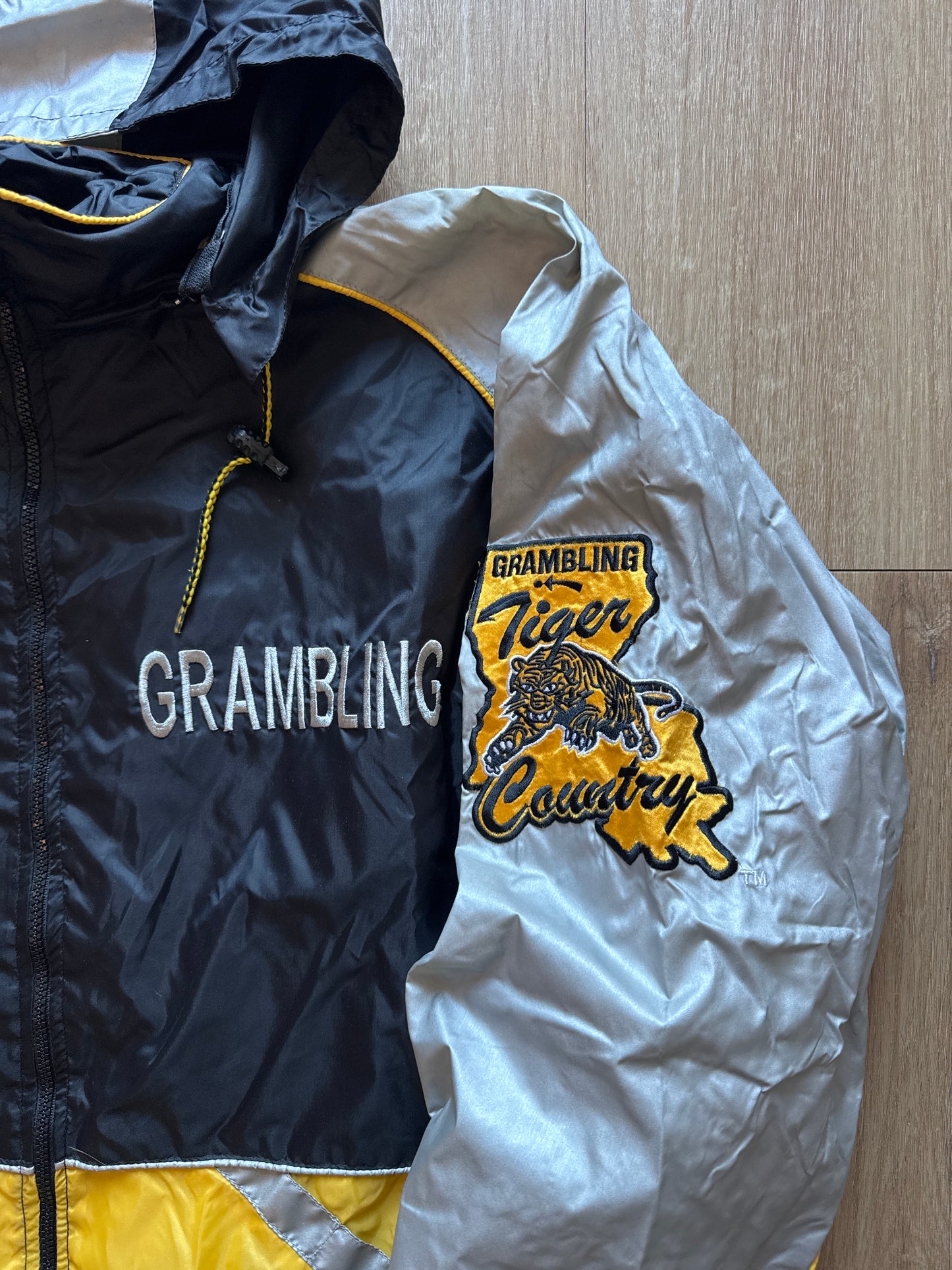 Vintage 90s Tank Grambling State University Tiger Country Winbreaker Zip Up HBCU Jacket