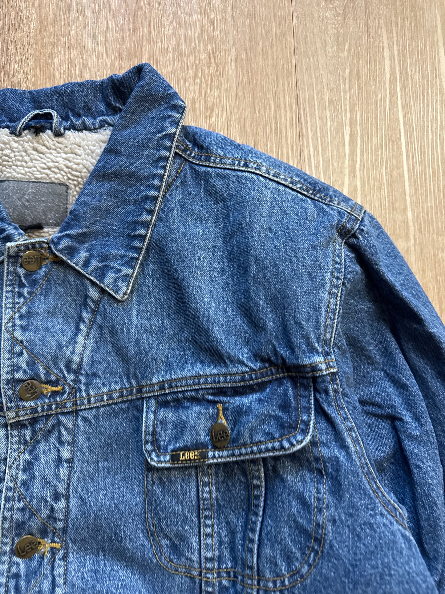Vintage Lee Sherpa Line Denim Jean Jacket