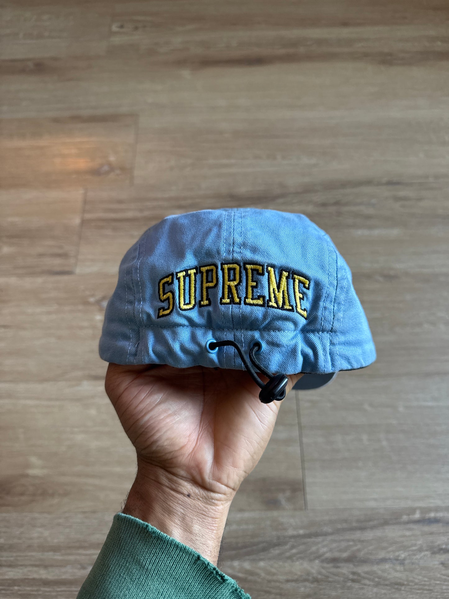 Supreme Arc Logo Shockcord Blue Block Head Camp Cap