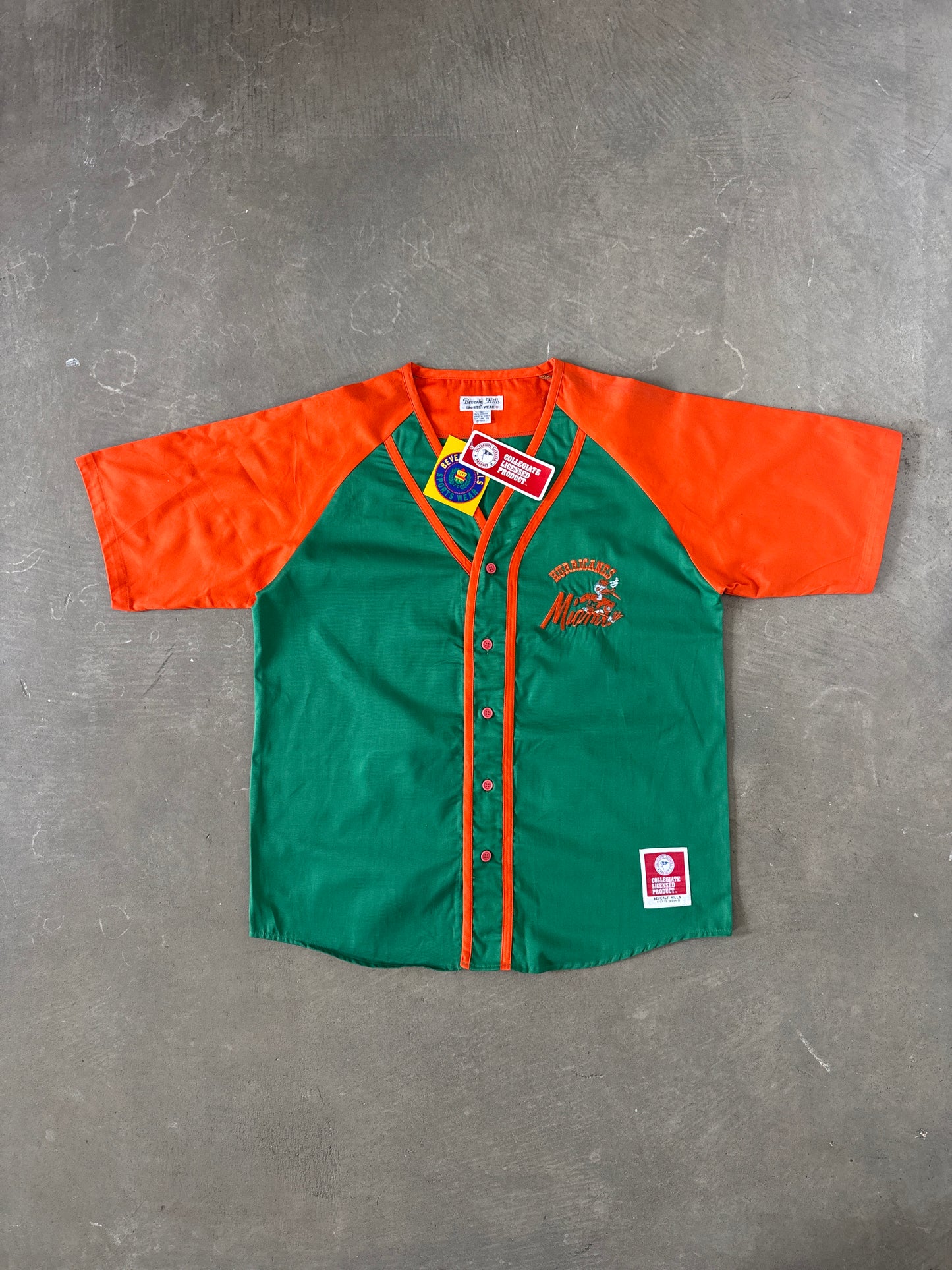 Vintage Collegiate Sportwear University Of Miami Hurricanes Baseball Jersey