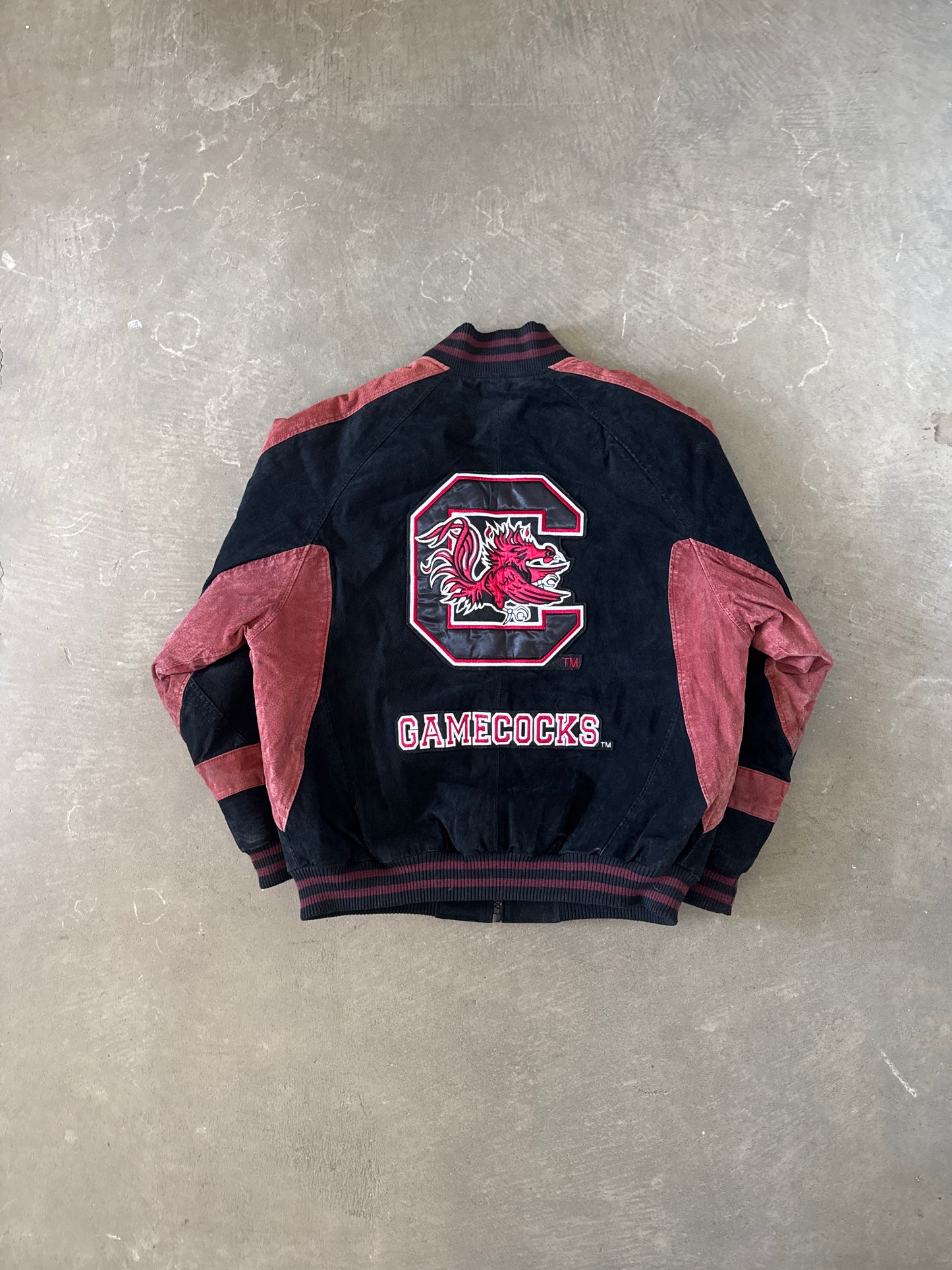 Vintage 90s University Of South Carolina Gamecocks Suede Leather Varsity Jacket