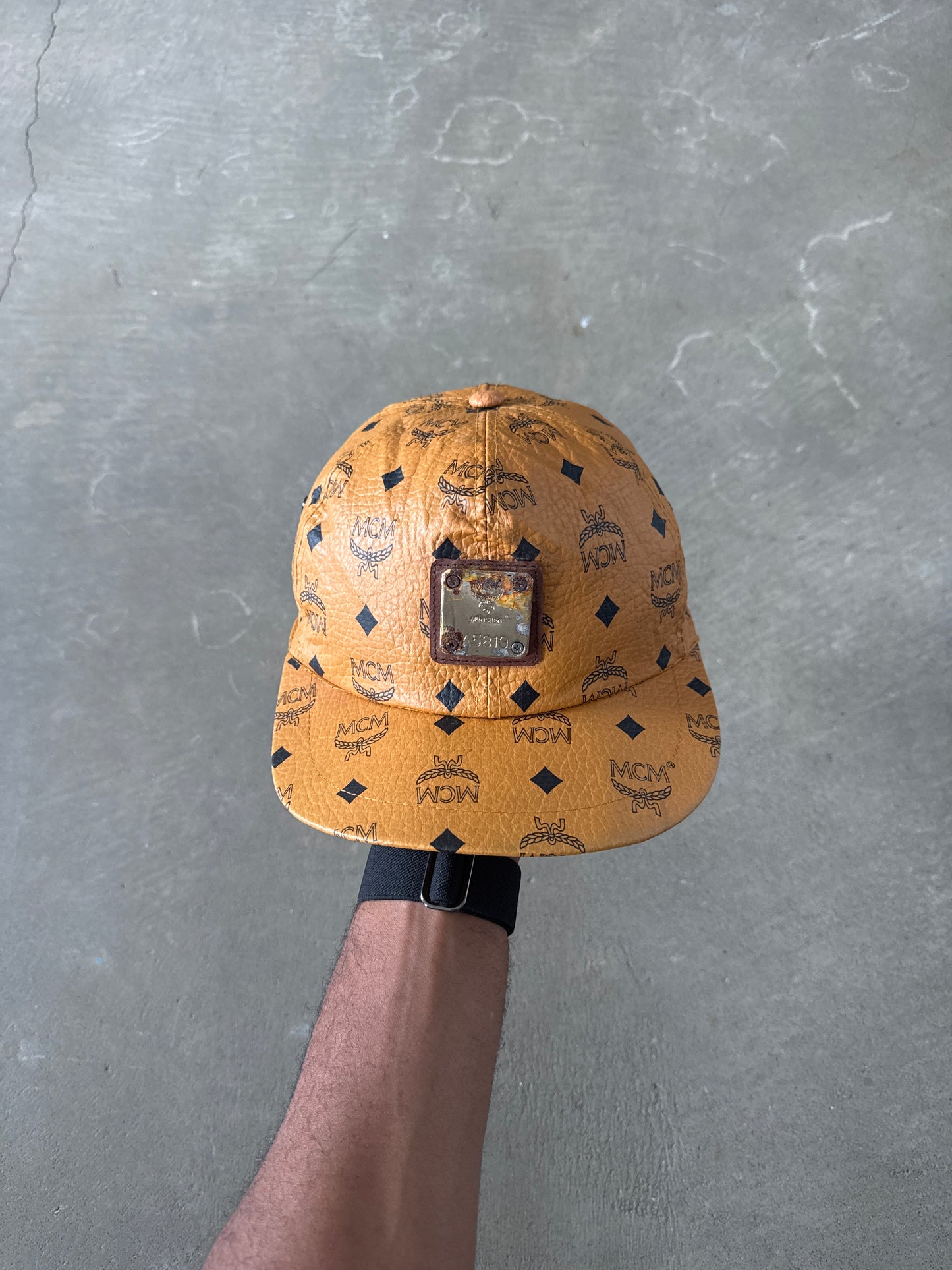 Vintage 90s MCM München Monogram Snap Back Hat
