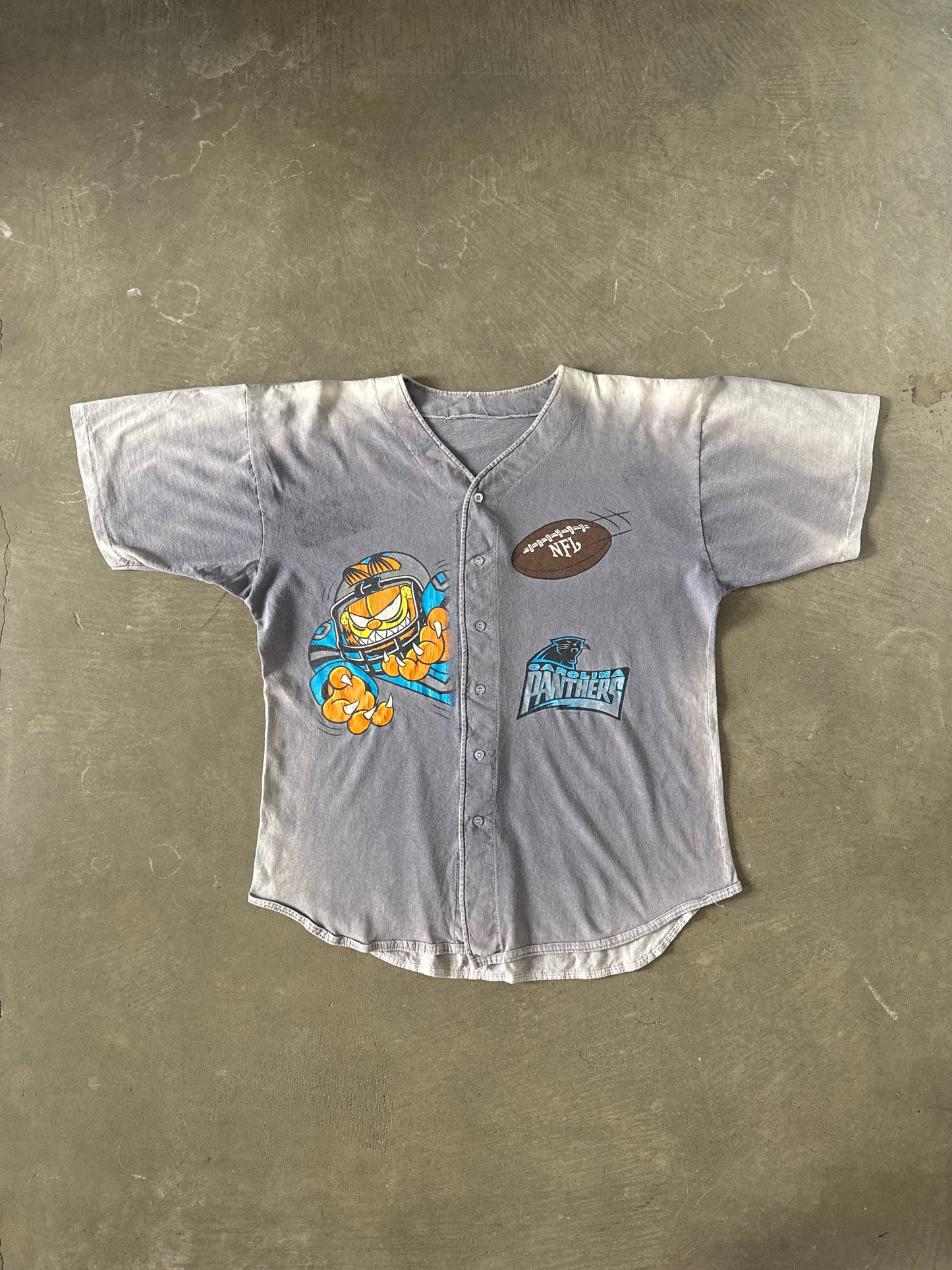 Vintage 1994 Carolina Panthers Garfield Sunfaded Baseball Jersey