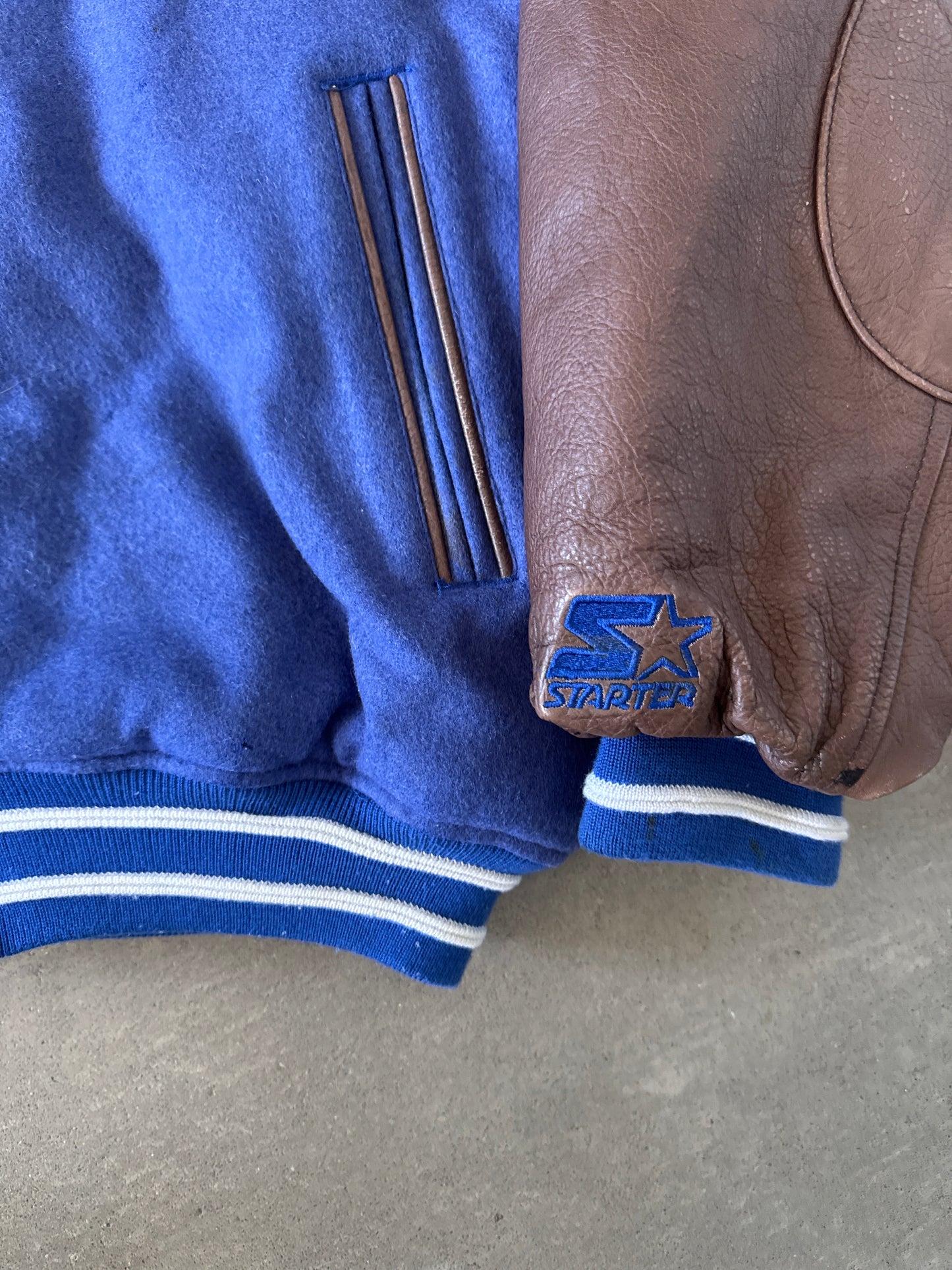 Vintage Starter New York Giants Leather Varsity Jacket