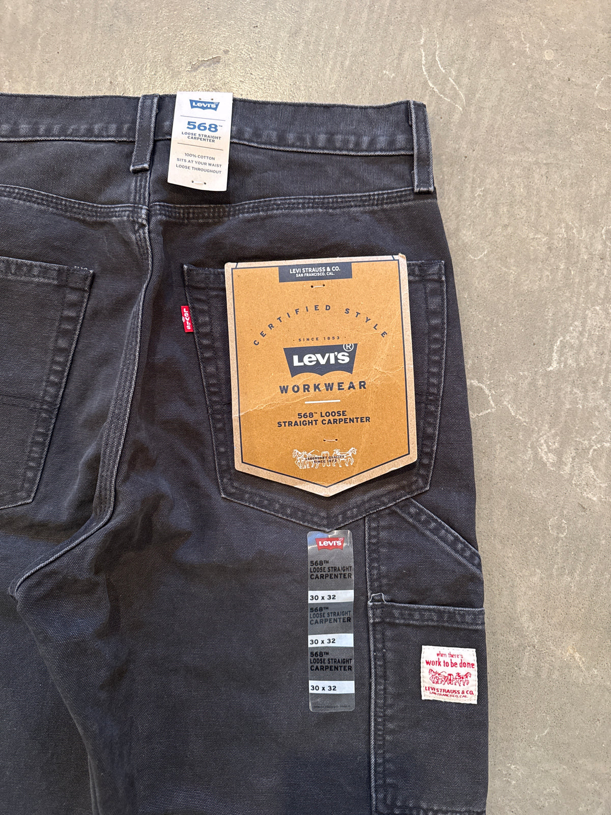 Levi’s 568 Washed Charcoal Loose Straight Carpenter Pants