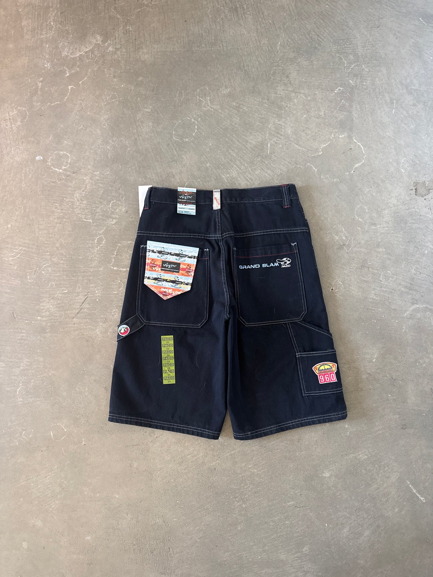 Vintage Y2K Paco Grand Slam Embroidered Denim Shorts