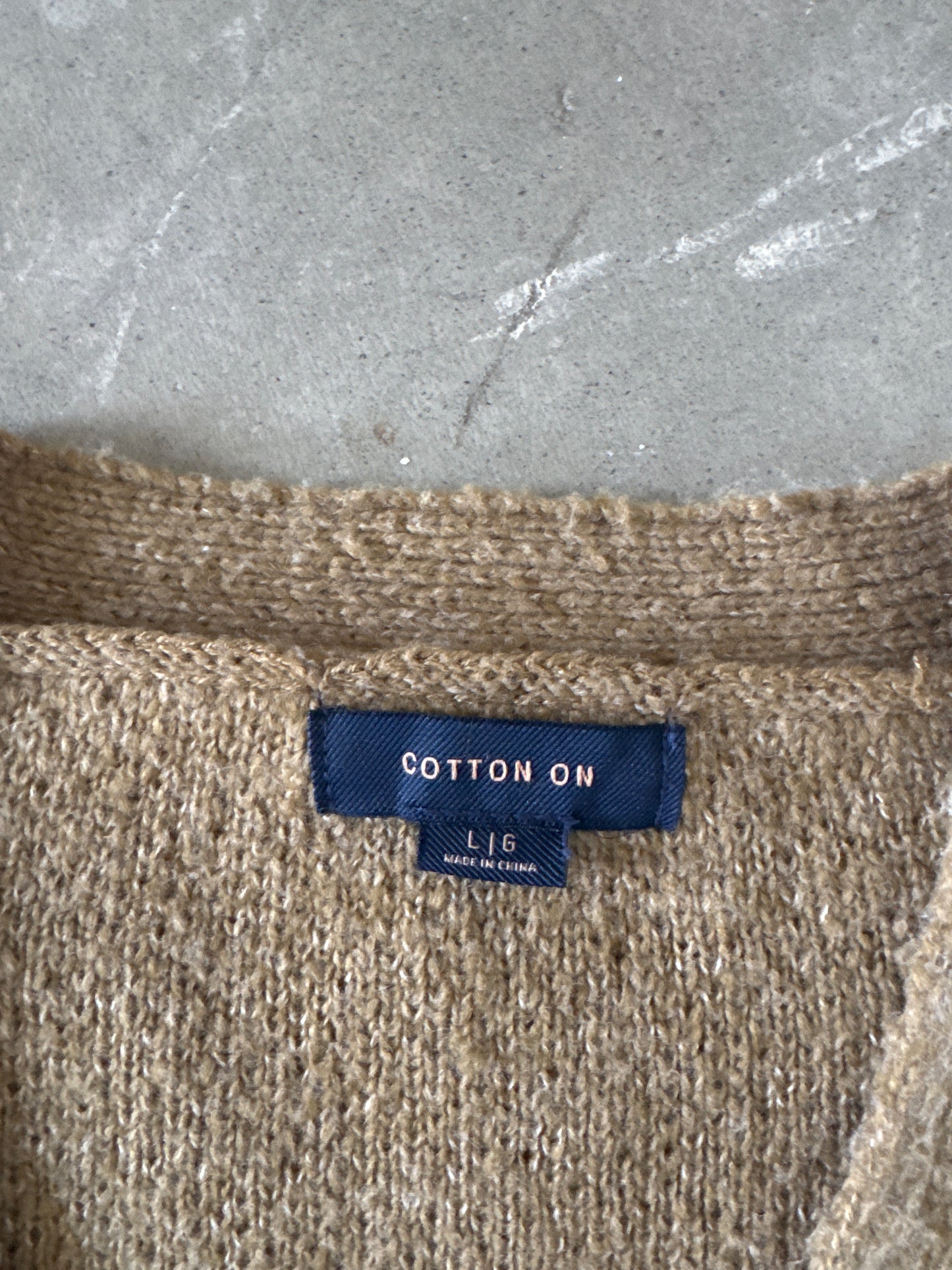 Cotton On Fuzzy Wheat Knit Cardigan