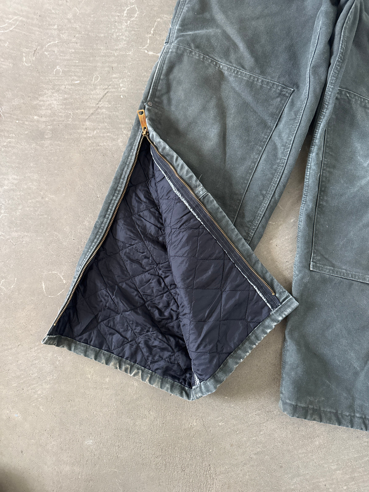 Vintage Carhartt Olive Green Quilted Lined Overalls