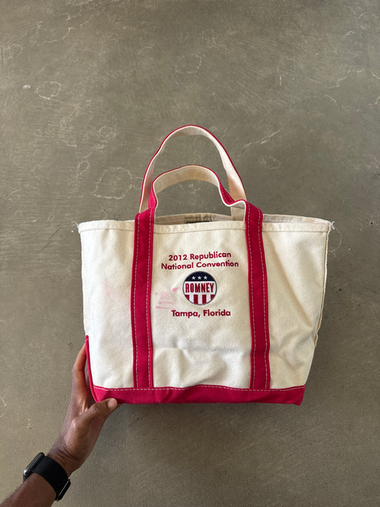 Vintage L.L. Bean Red Canvas Boat & Tote Bag