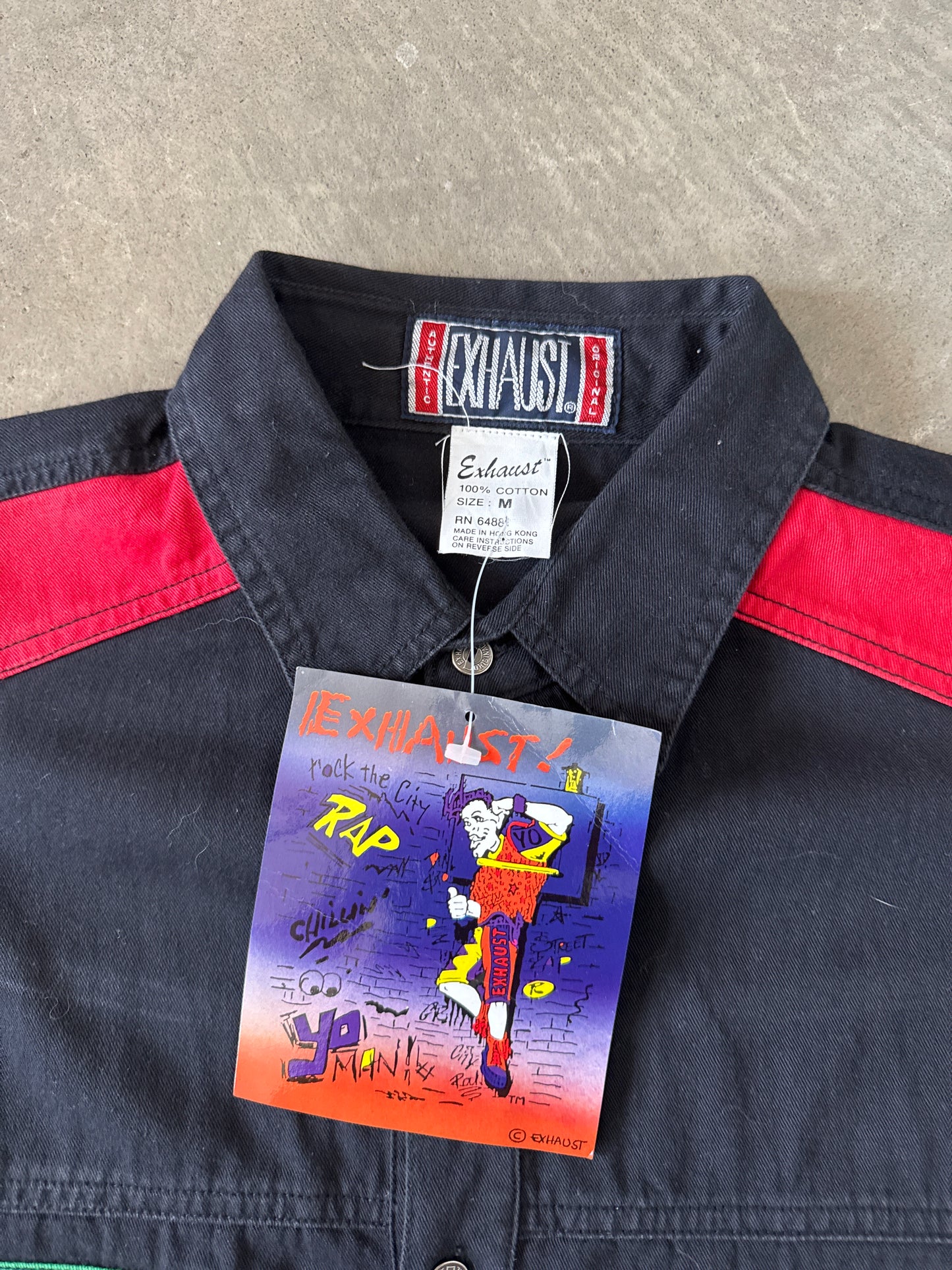 Vintage 90s Exhaust Malcolm X Embroidered Button Up Shirt