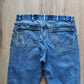 Vintage Distressed Paint Splatter Blue Denim Jeans