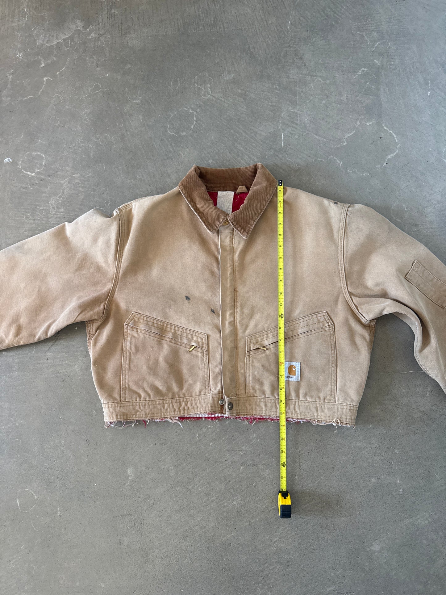 Carhartt Women’s Cropped Distressed Tan Jacket