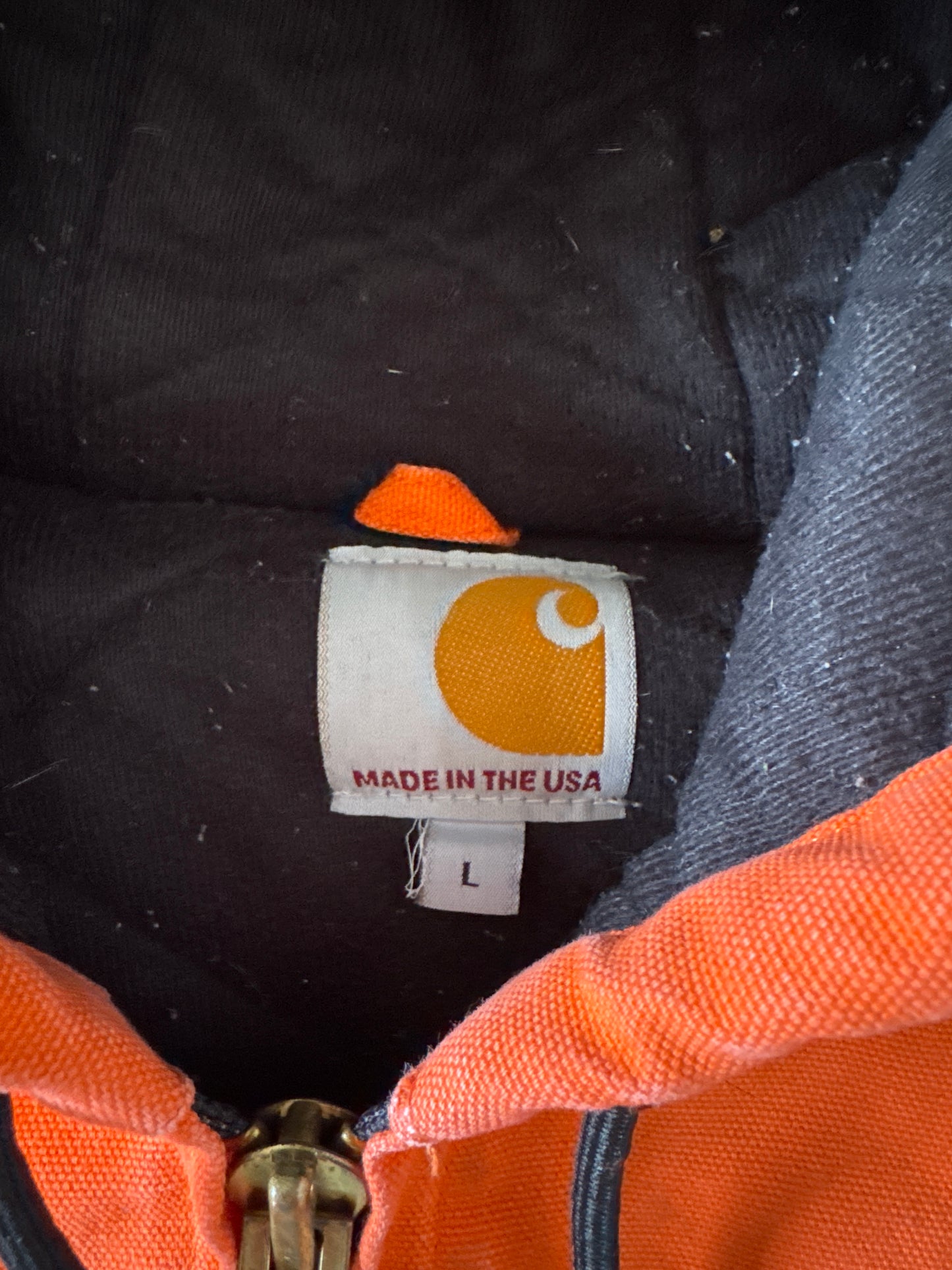 Vintage Carhartt Blaze Orange Active Hooded Work Jacket